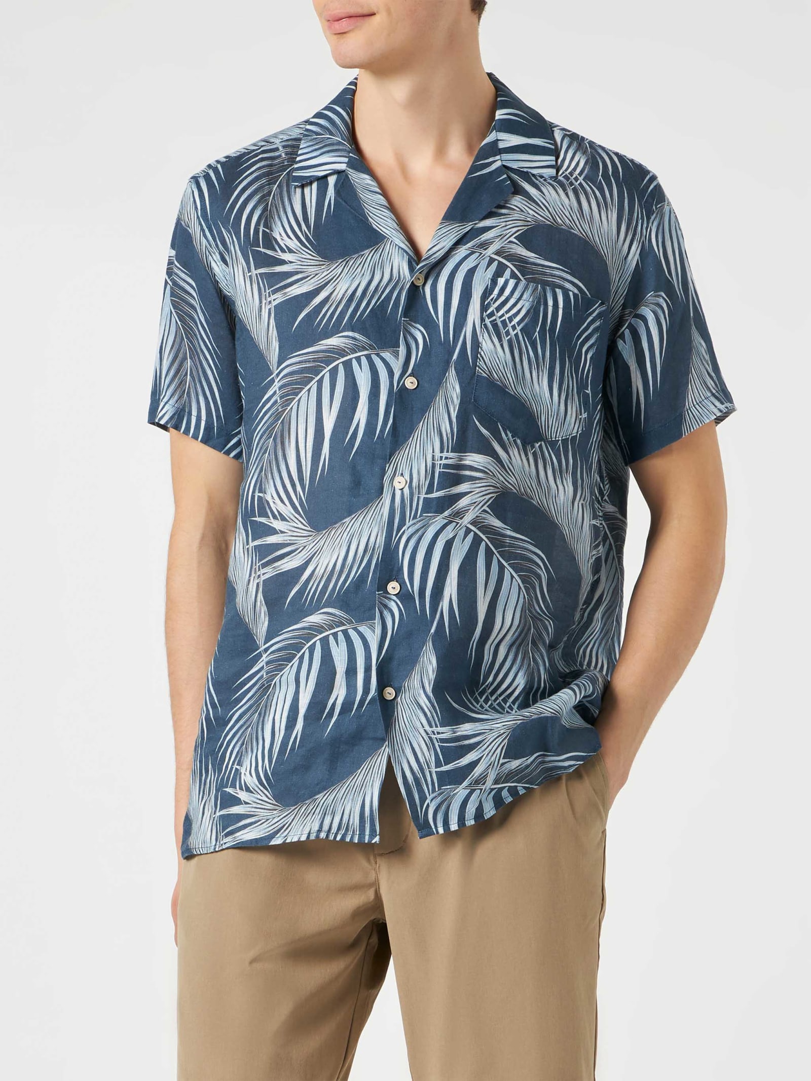 MC2 Saint Barth Man Shirt With Leaf Print