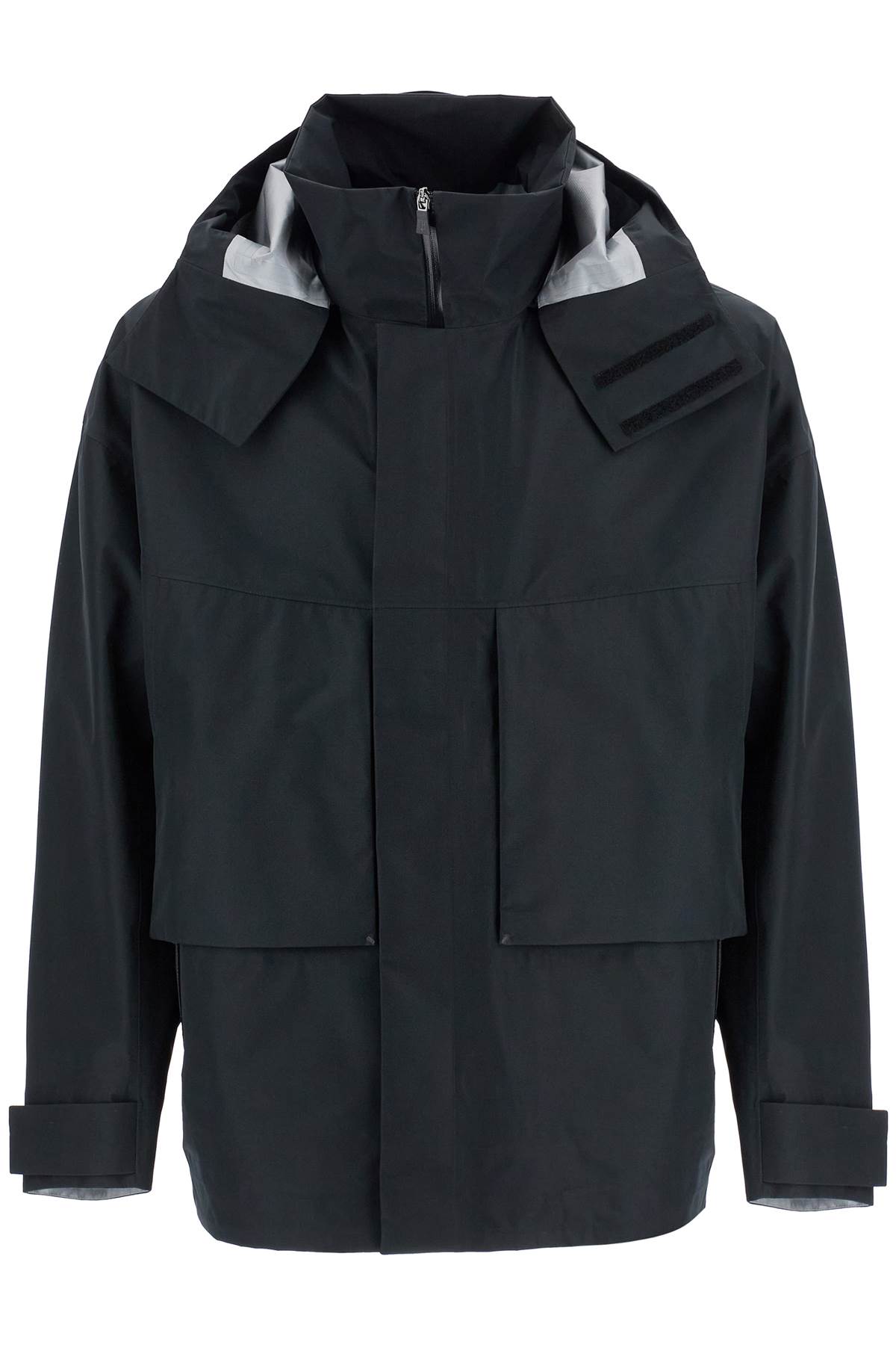 Herno Short Black Waterproof Jacket For Men In Polyester With Hood