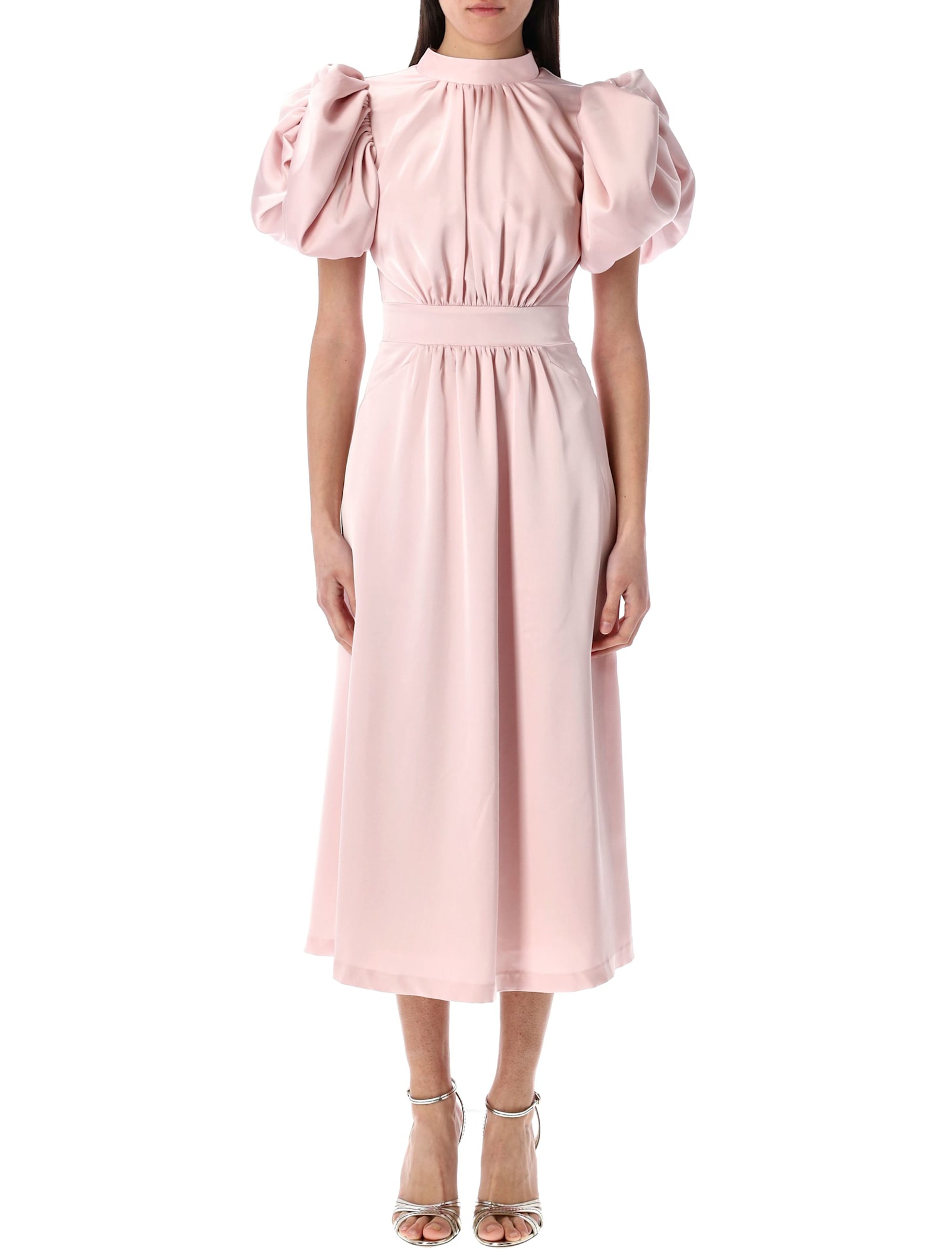 Rotate by Birger Christensen Satin Puff Midi Dress