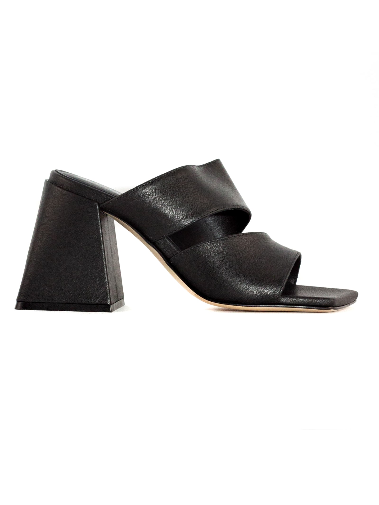 Vic Matié Black Leather Sandal