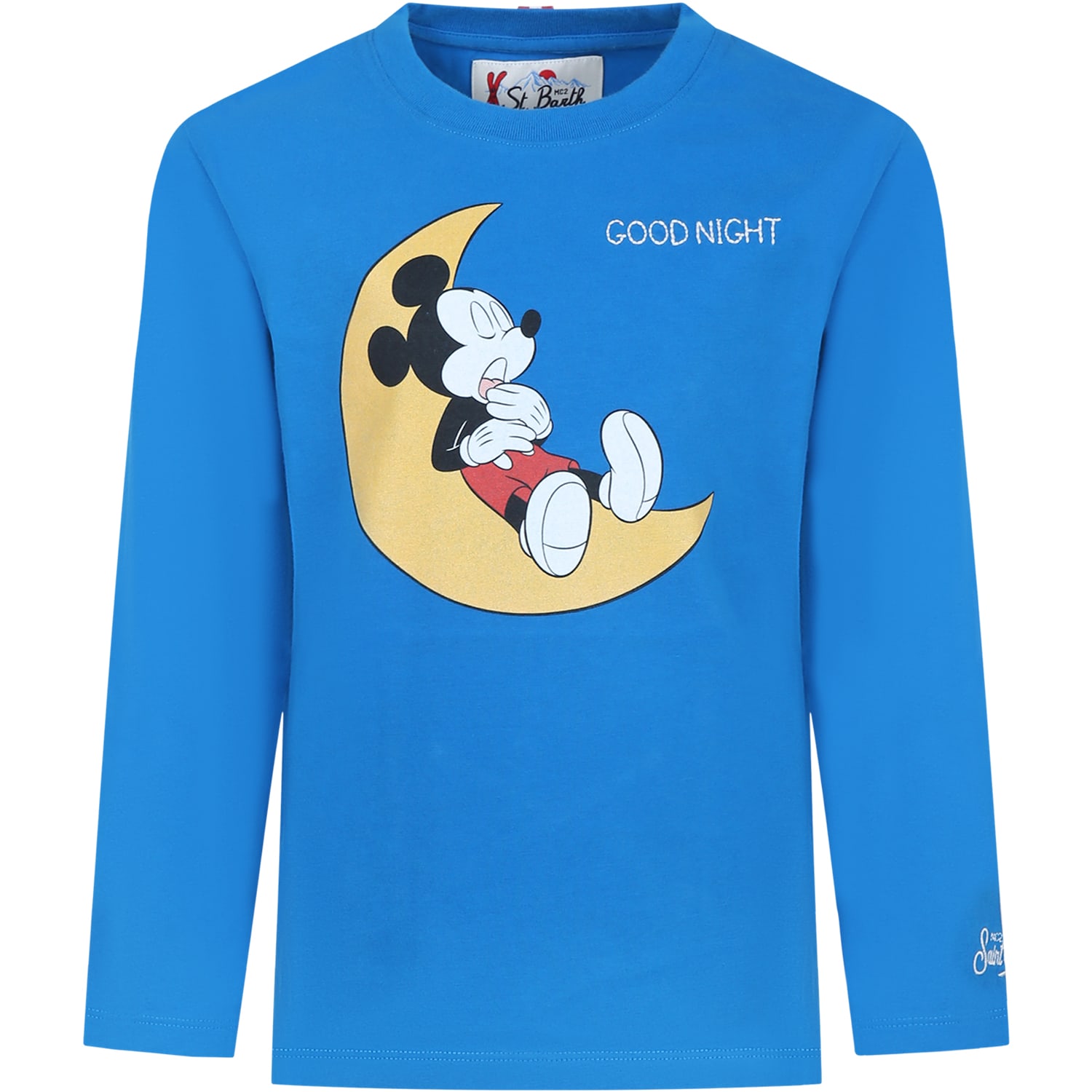 MC2 Saint Barth Blue Pajama T-shirt For Boy With Mickey Mouse Print