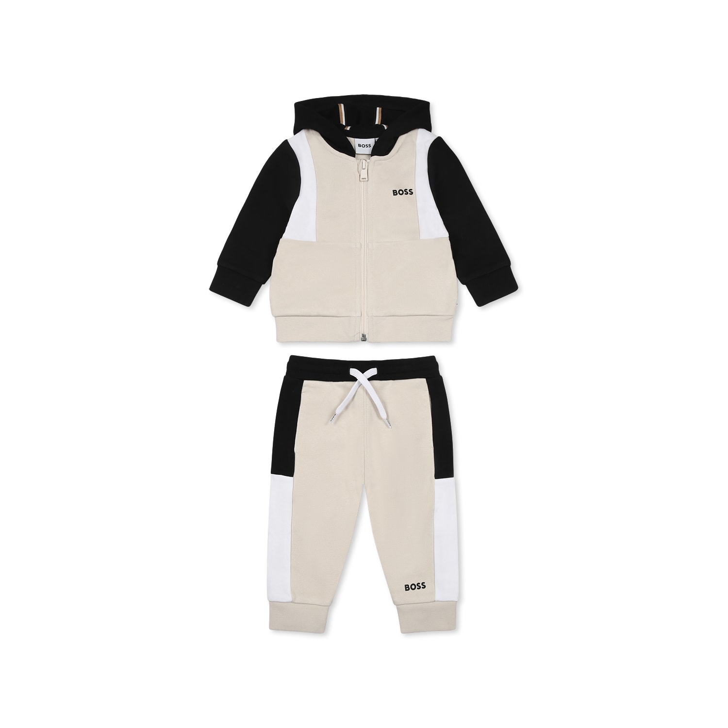Hugo Boss Beige Suit For Baby Boy With Logo