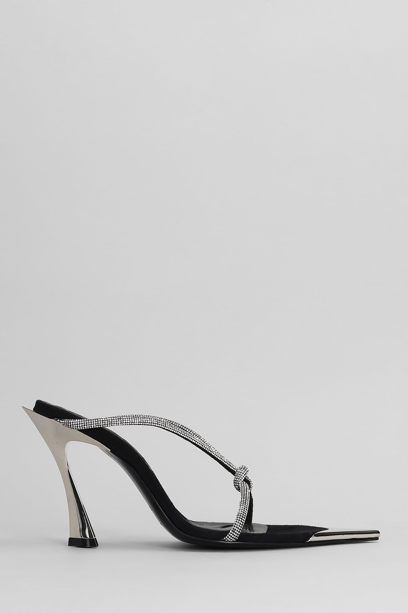 Mugler Sandals In Black Leather