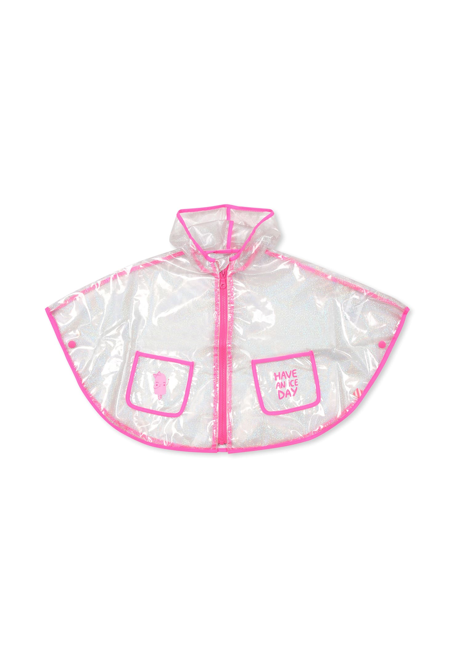Billieblush Clear Raincoat For Baby Girl With Ice Cream