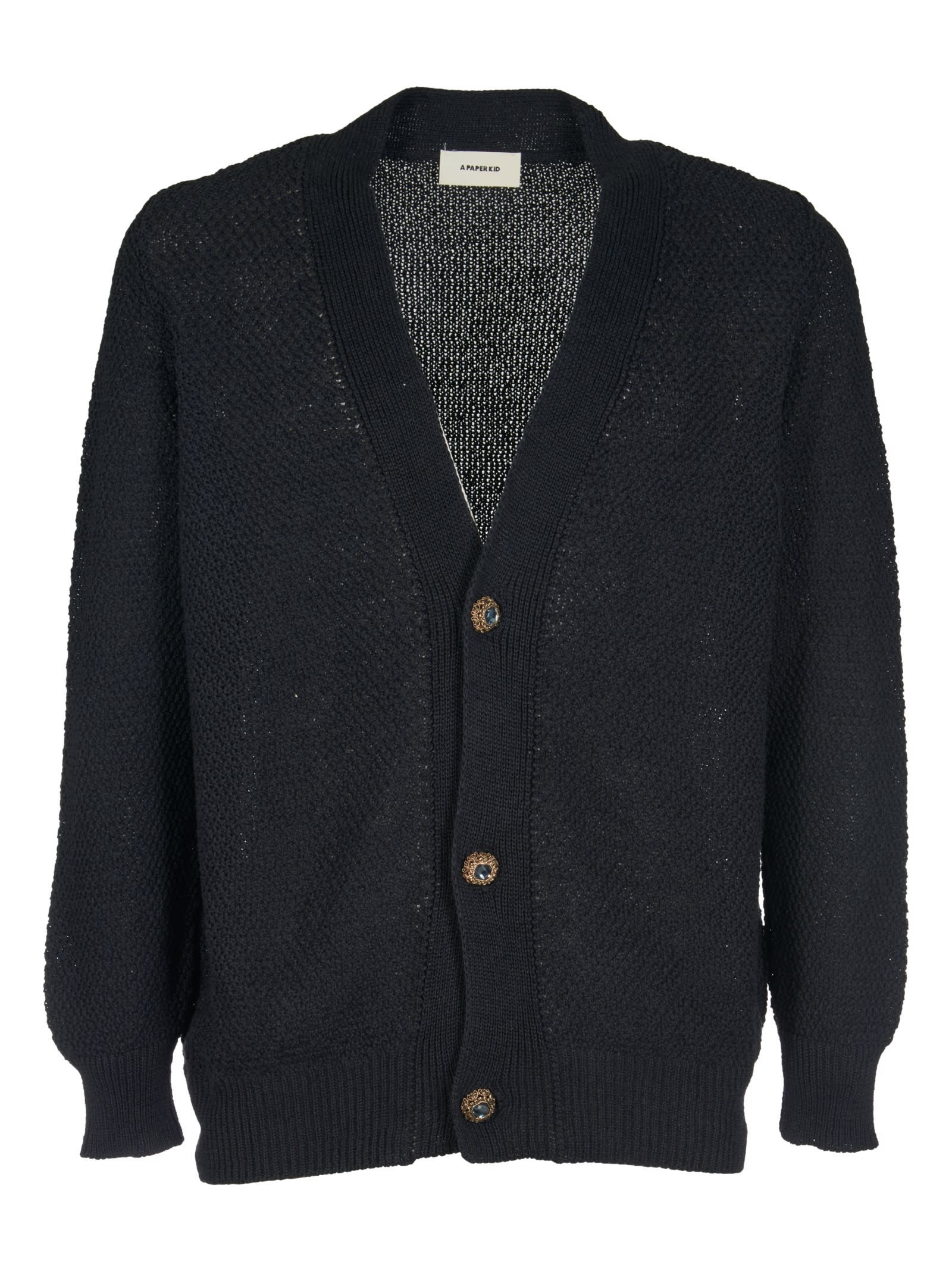 A Paper Kid Classic Buttoned Cardigan