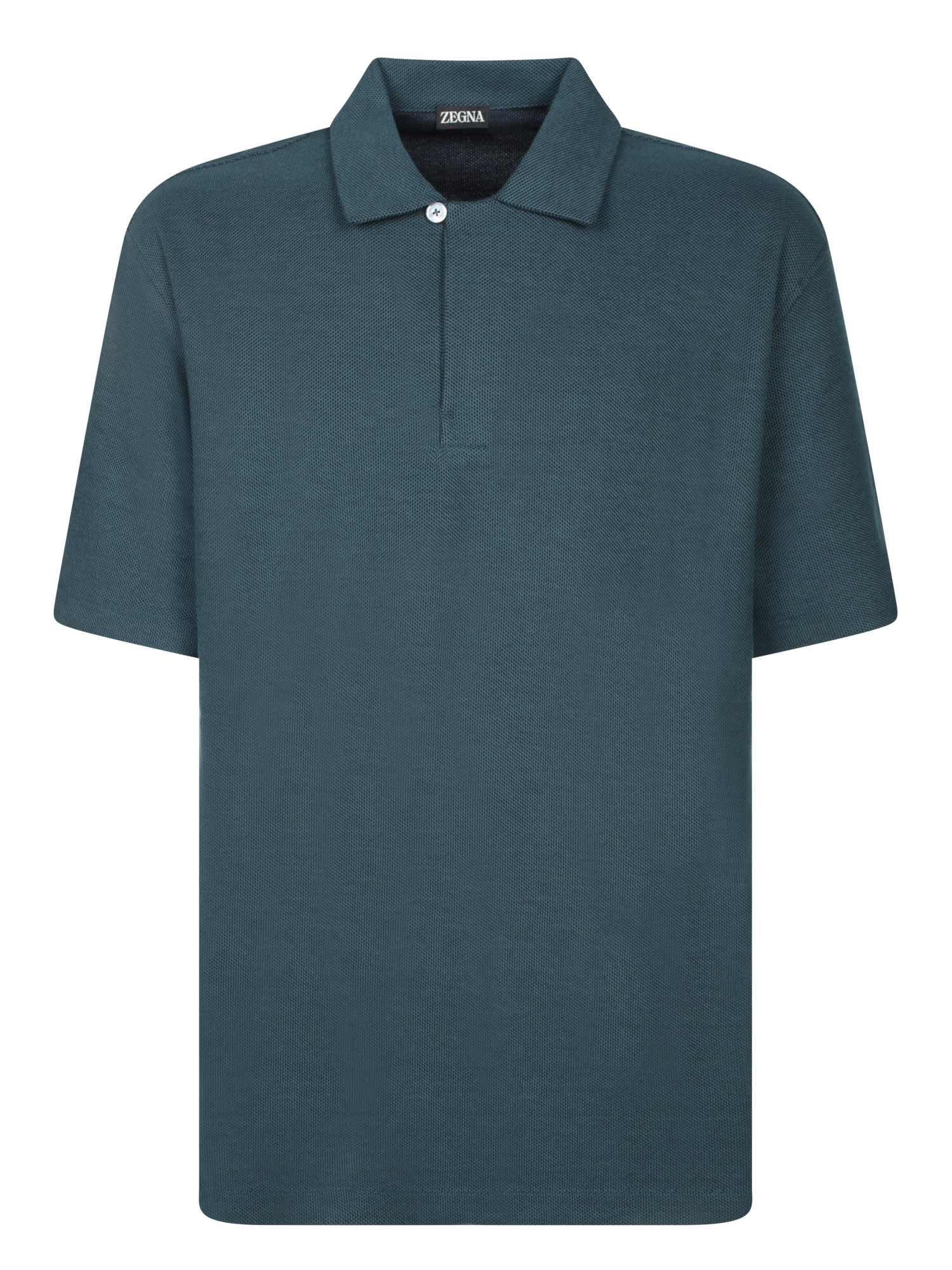 Zegna Pure Cotton Blue Polo Shirt