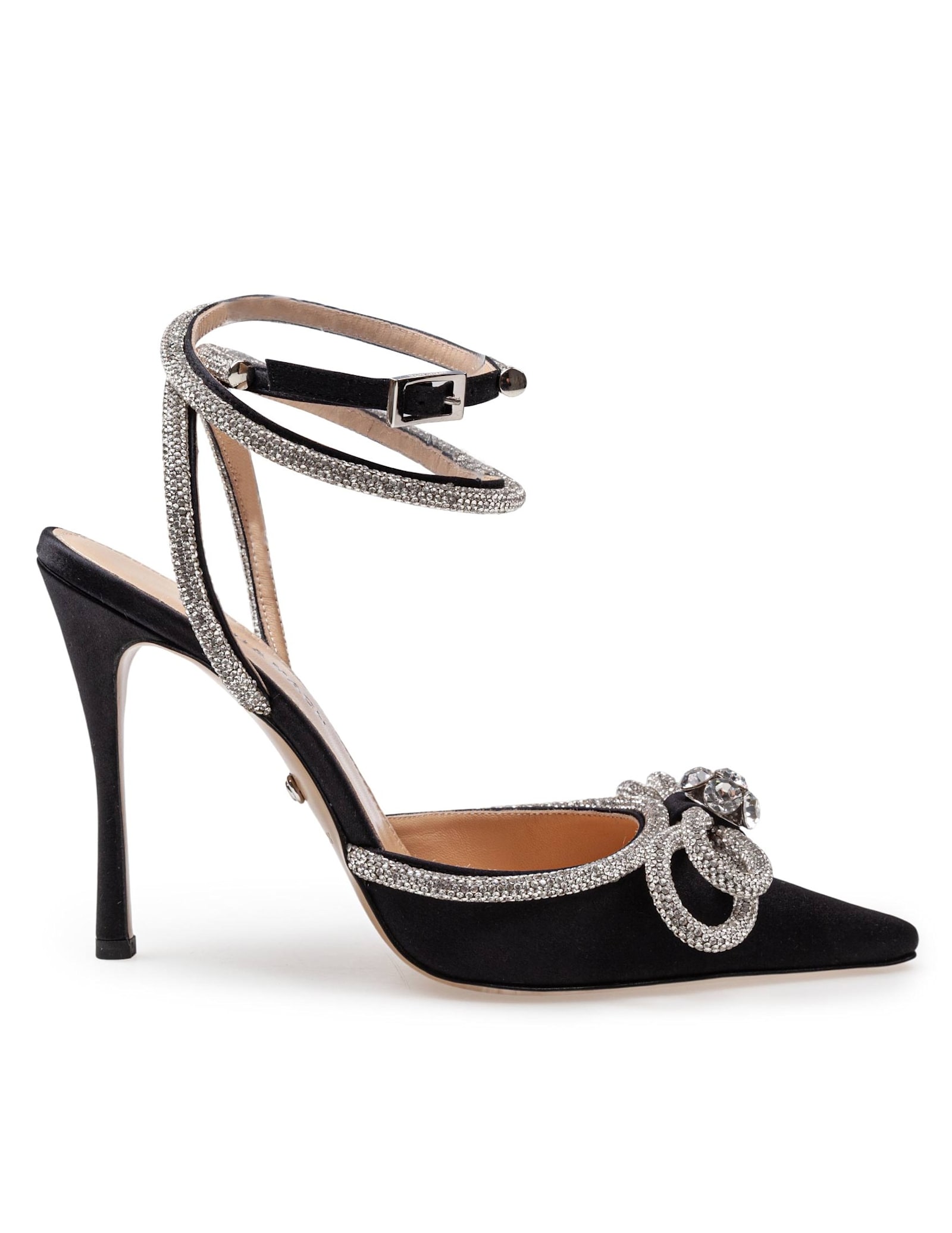 Mach & Mach Satin Double Decollete With Rhinestone Bow