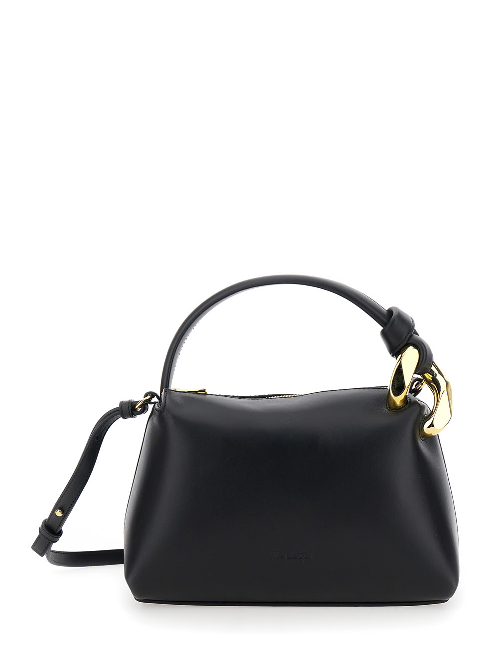 J. W. Anderson corner Small Black Handbag With Metallic Knot Detail In Leather Woman