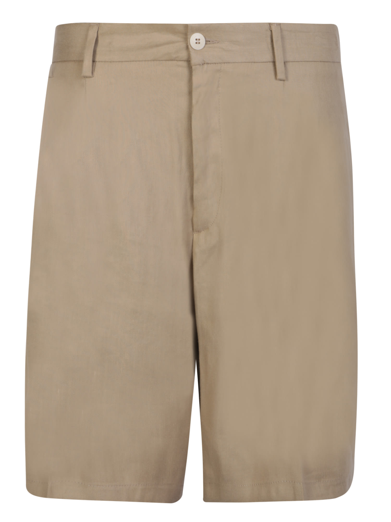 costumein Pleat Detail Beige Shorts