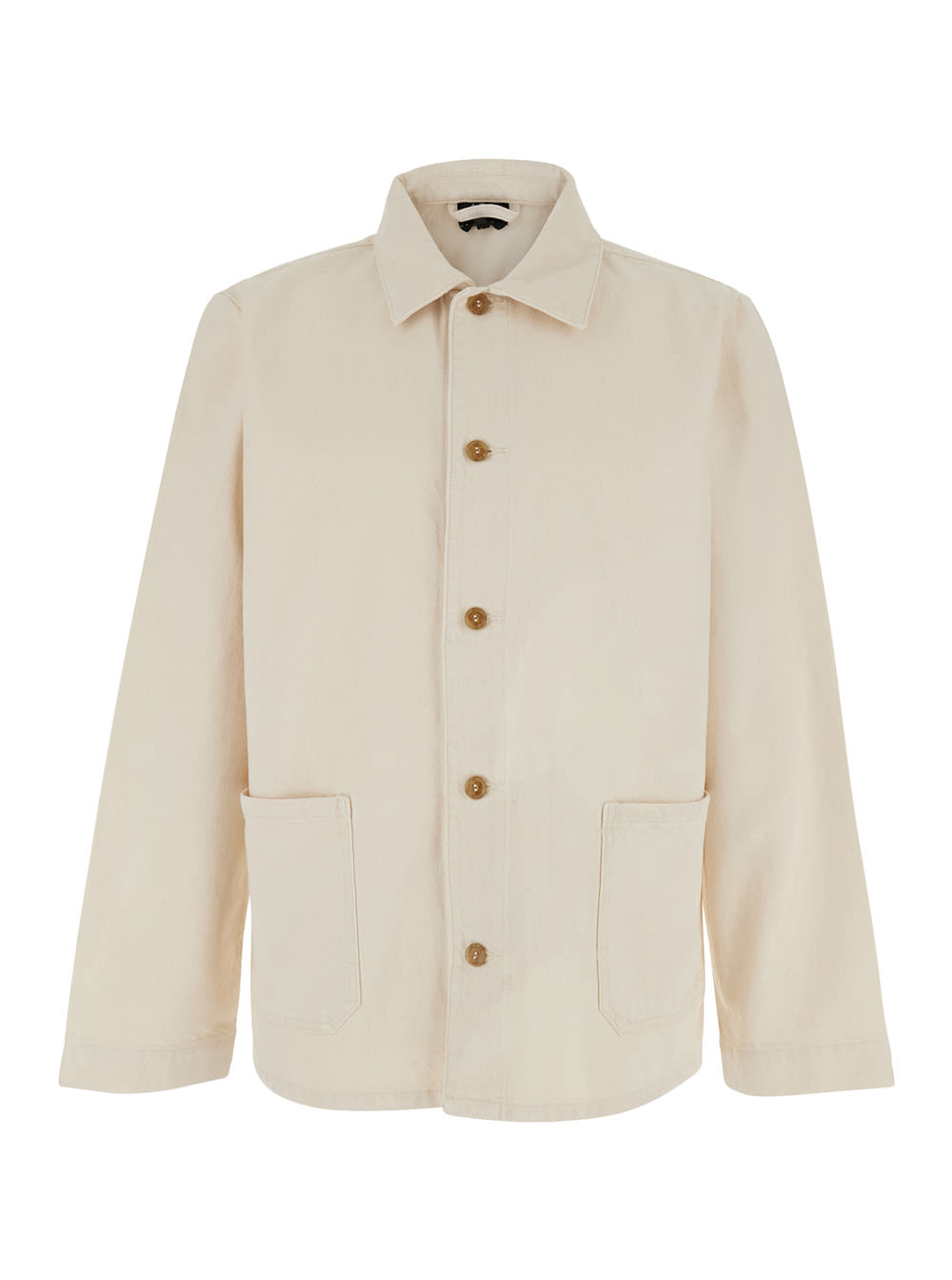 A. P.C. kerlouan Beige Jacket With Classic Collar And Front Button Closure In Cotton Man