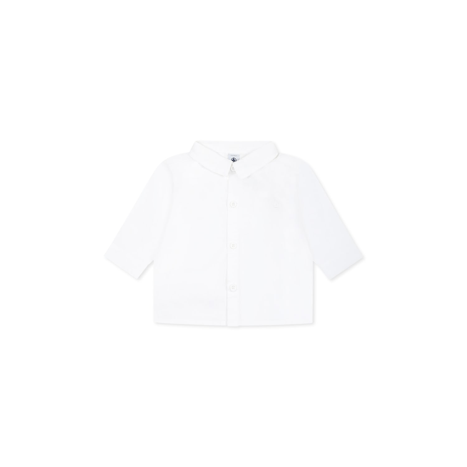 Petit Bateau White Shirt For Baby Boy With Logo