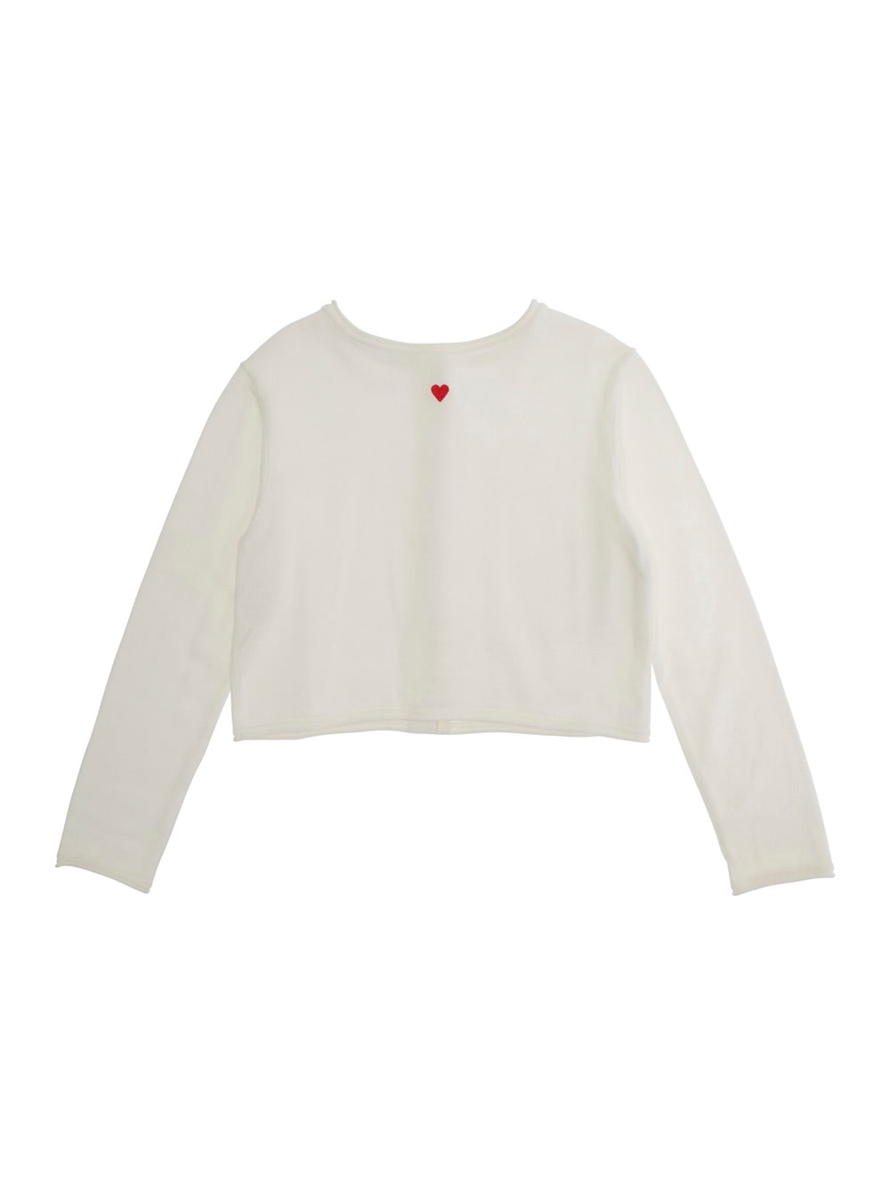 Max & Co. White Sweater With Heart Embroidered On The Front In Cotton Girl