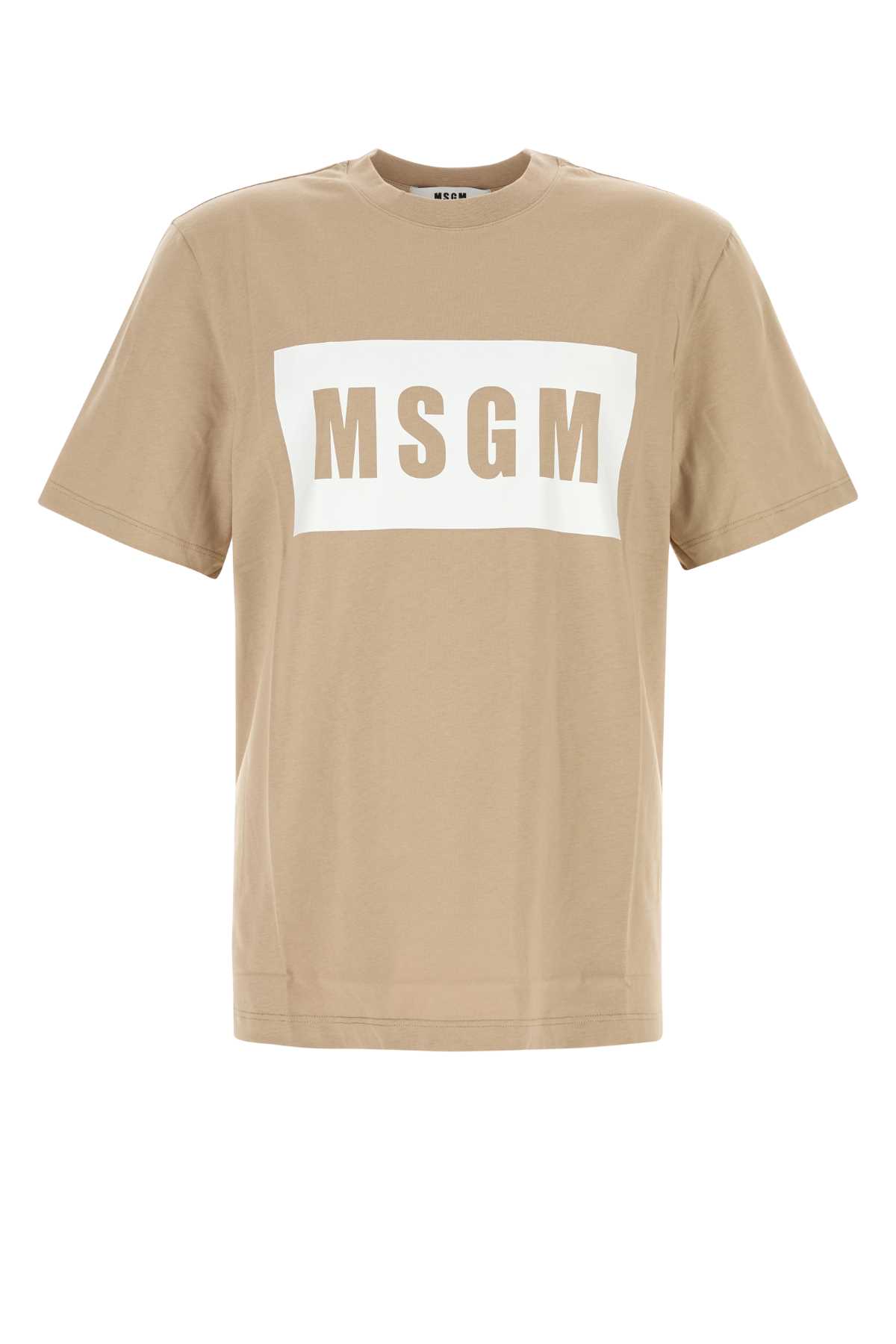 MSGM Biege Cotton T-shirt