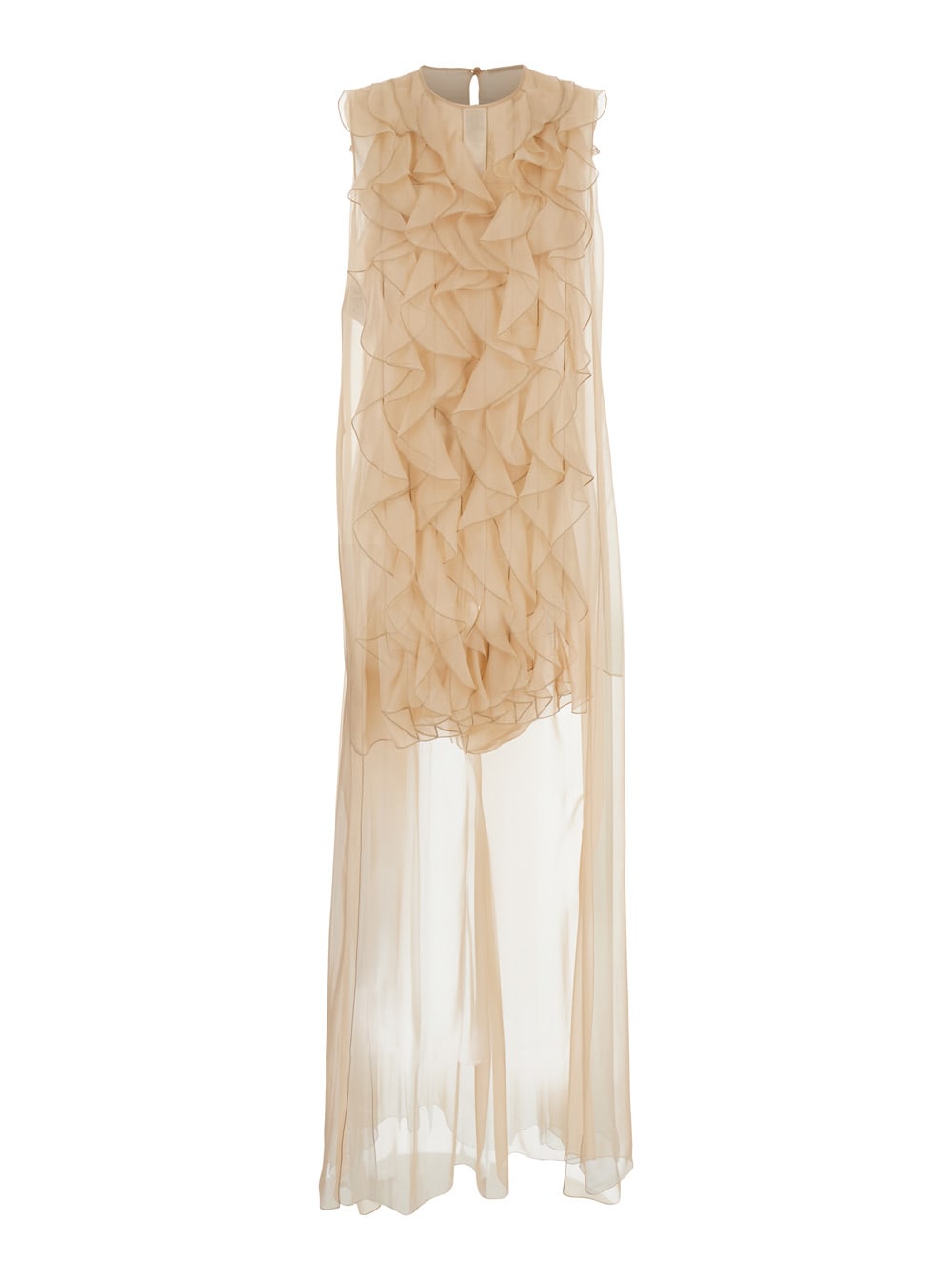 Alberta Ferretti 女士粉色雪纺丝绸褶边上衣