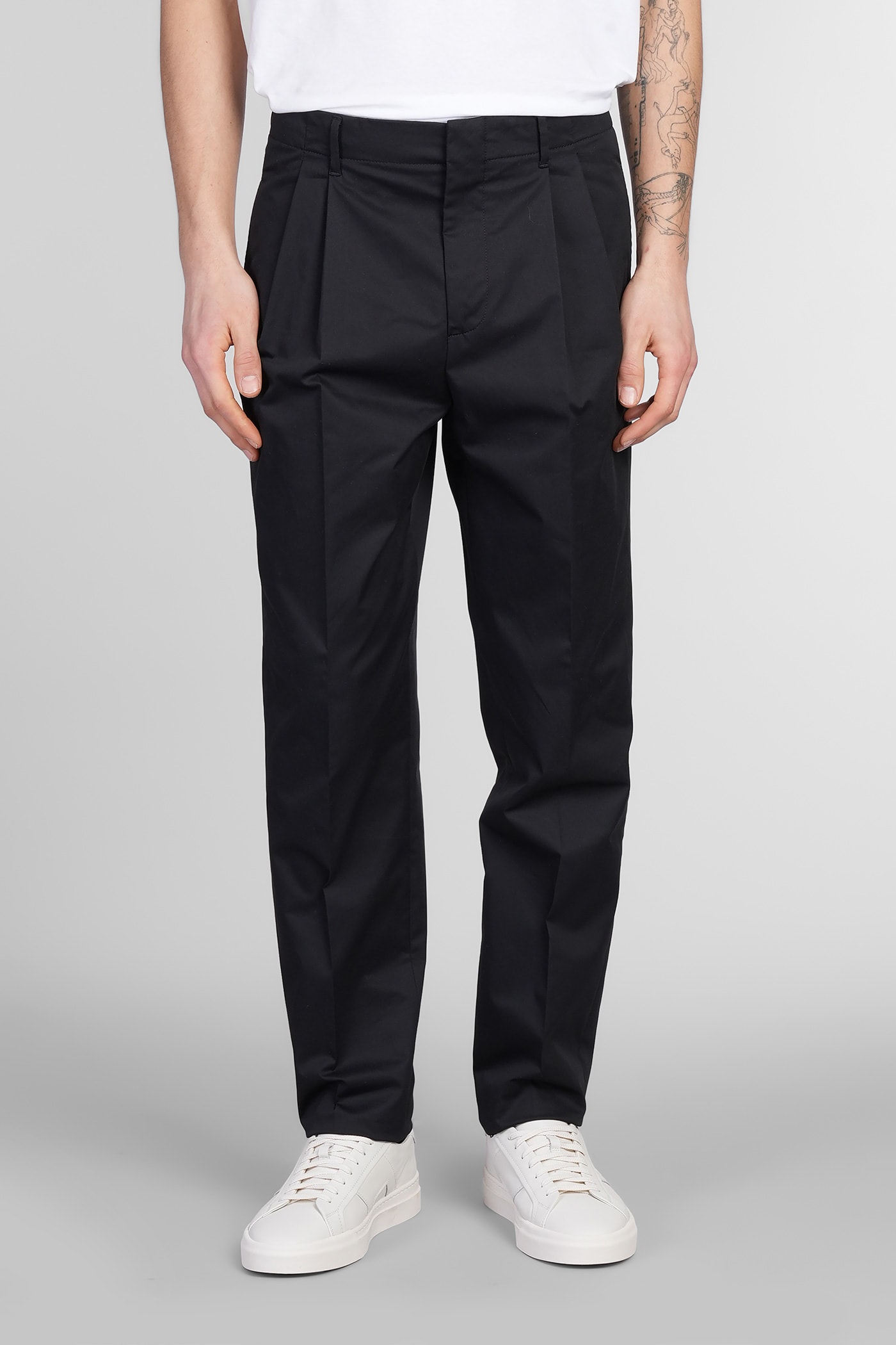 Lardini Pants In Black Cotton