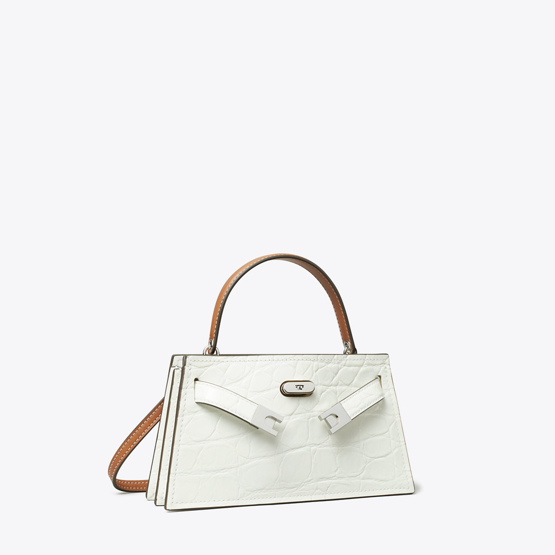 Tory Burch Petite Lee Radziwill Croc-Embossed Bag