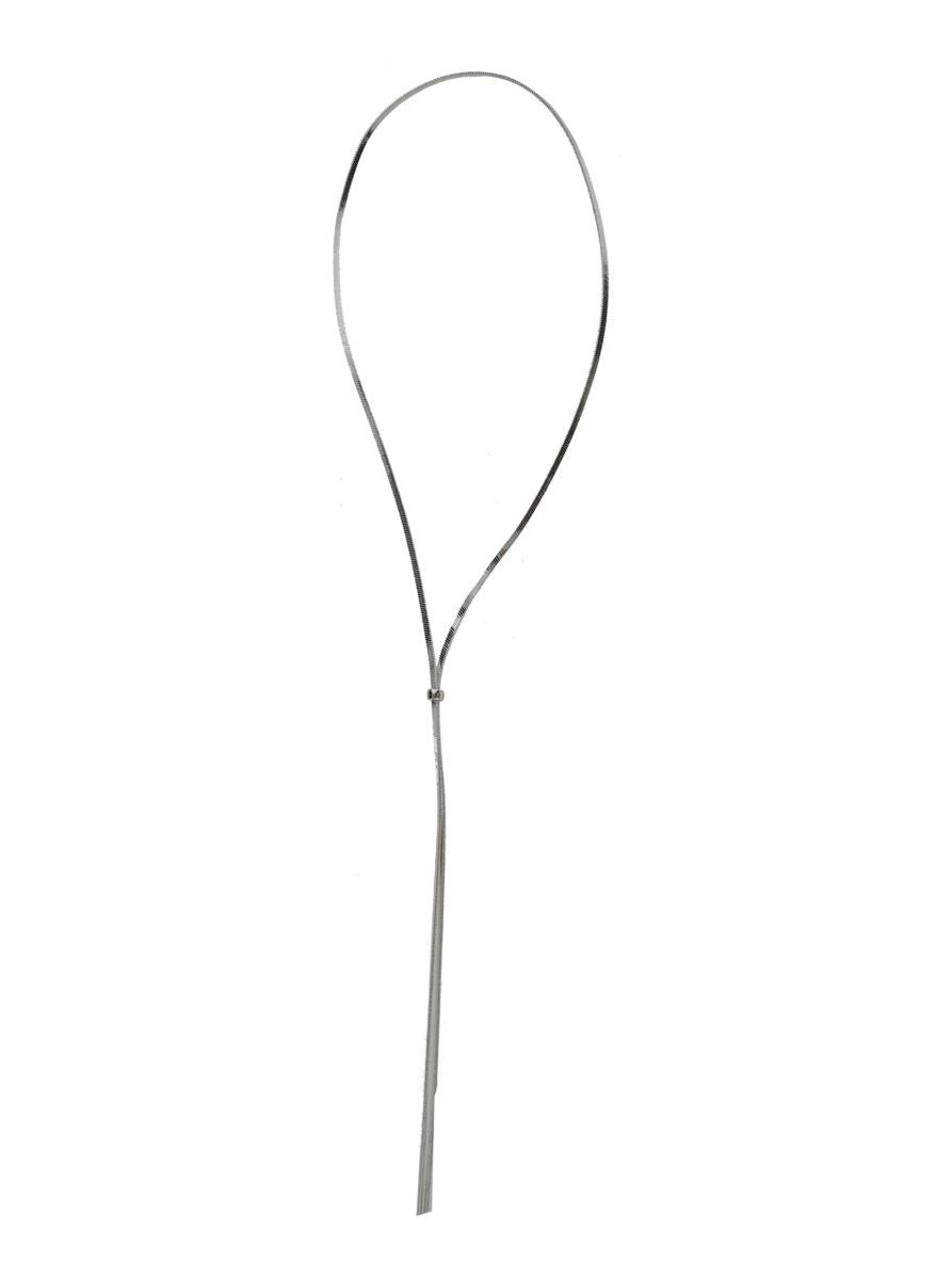 'Rachel' Long Chain Necklace In 925 Silver Plated Bronze Woman