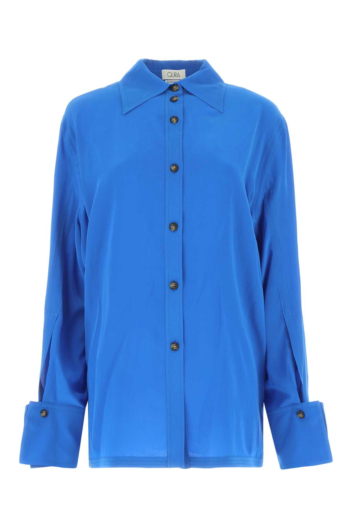 Quira Blue Crepe Shirt