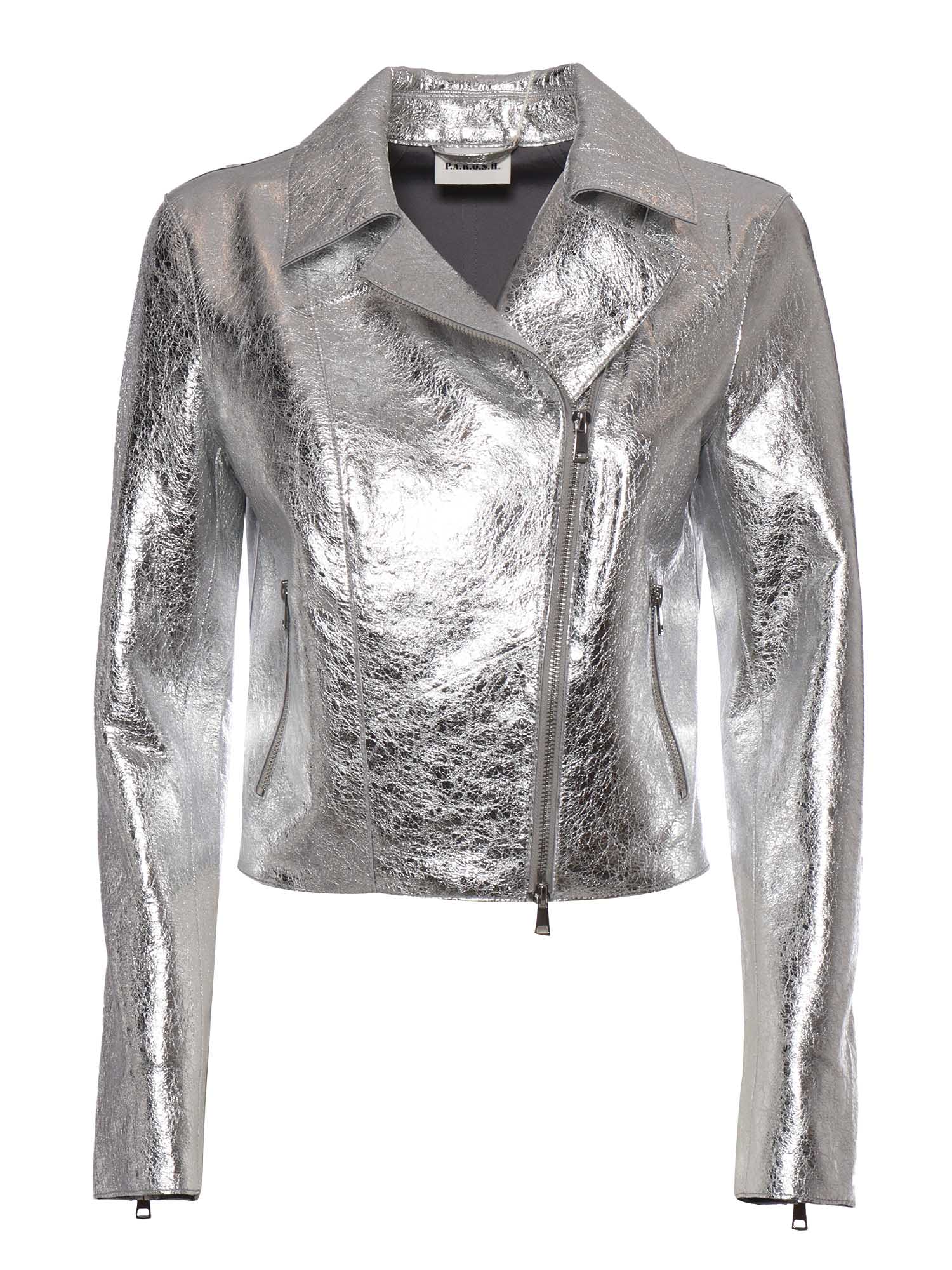 Parosh Silver Biker Jacket