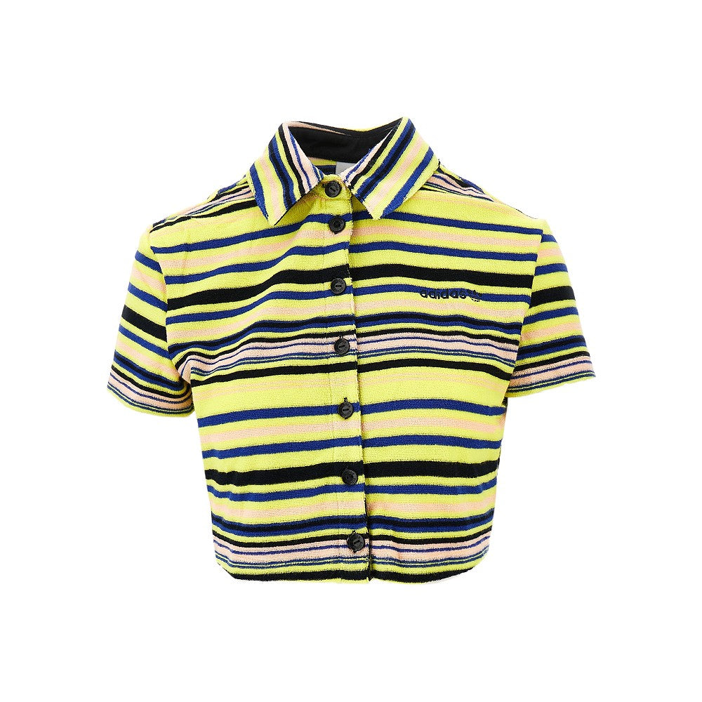 ADIDAS ORIGINALS Striped towel cropped shirt Woman