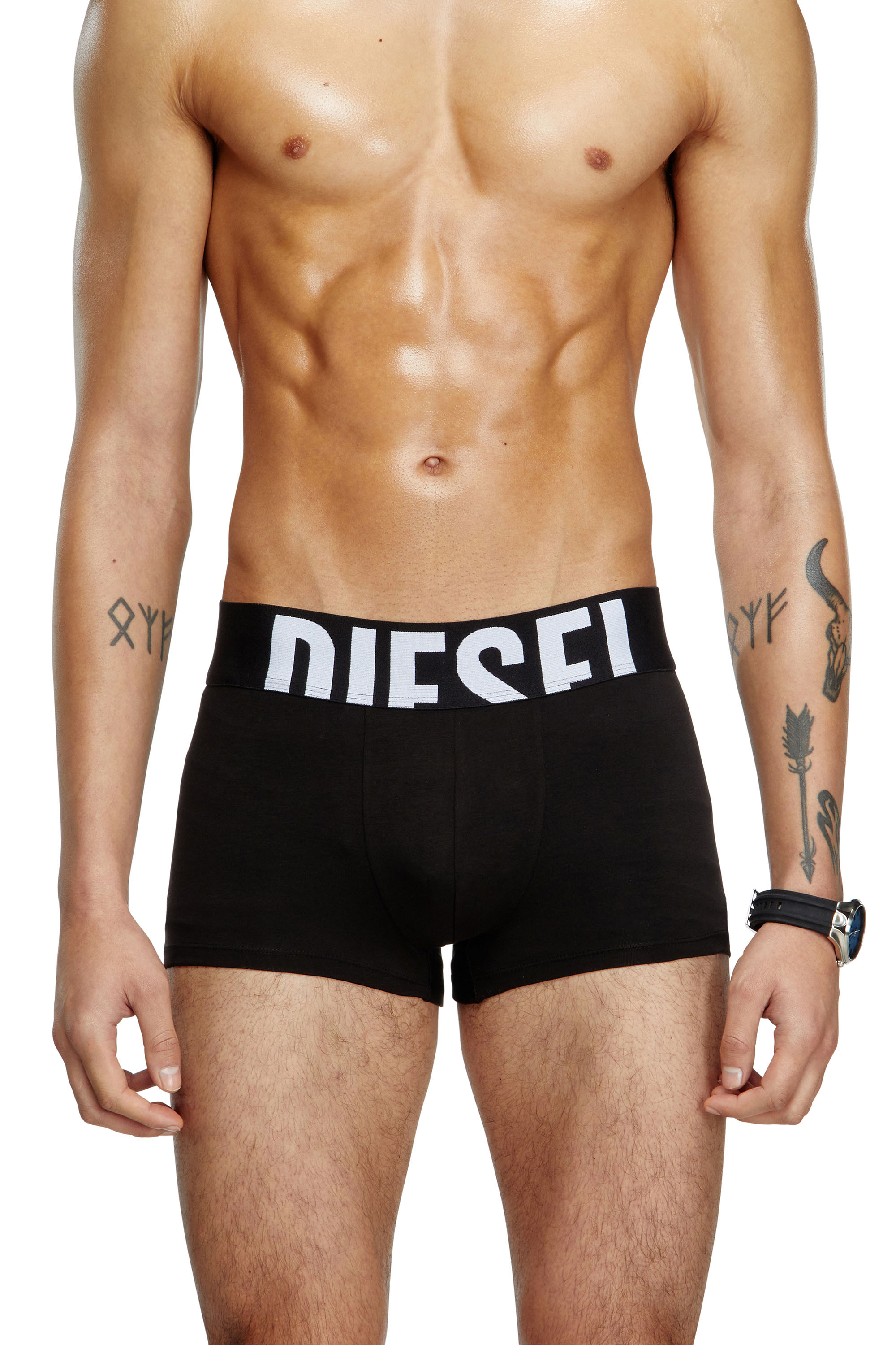 Diesel - Three-pack boxer briefs in stretch cotton - Trunks - Man - Black