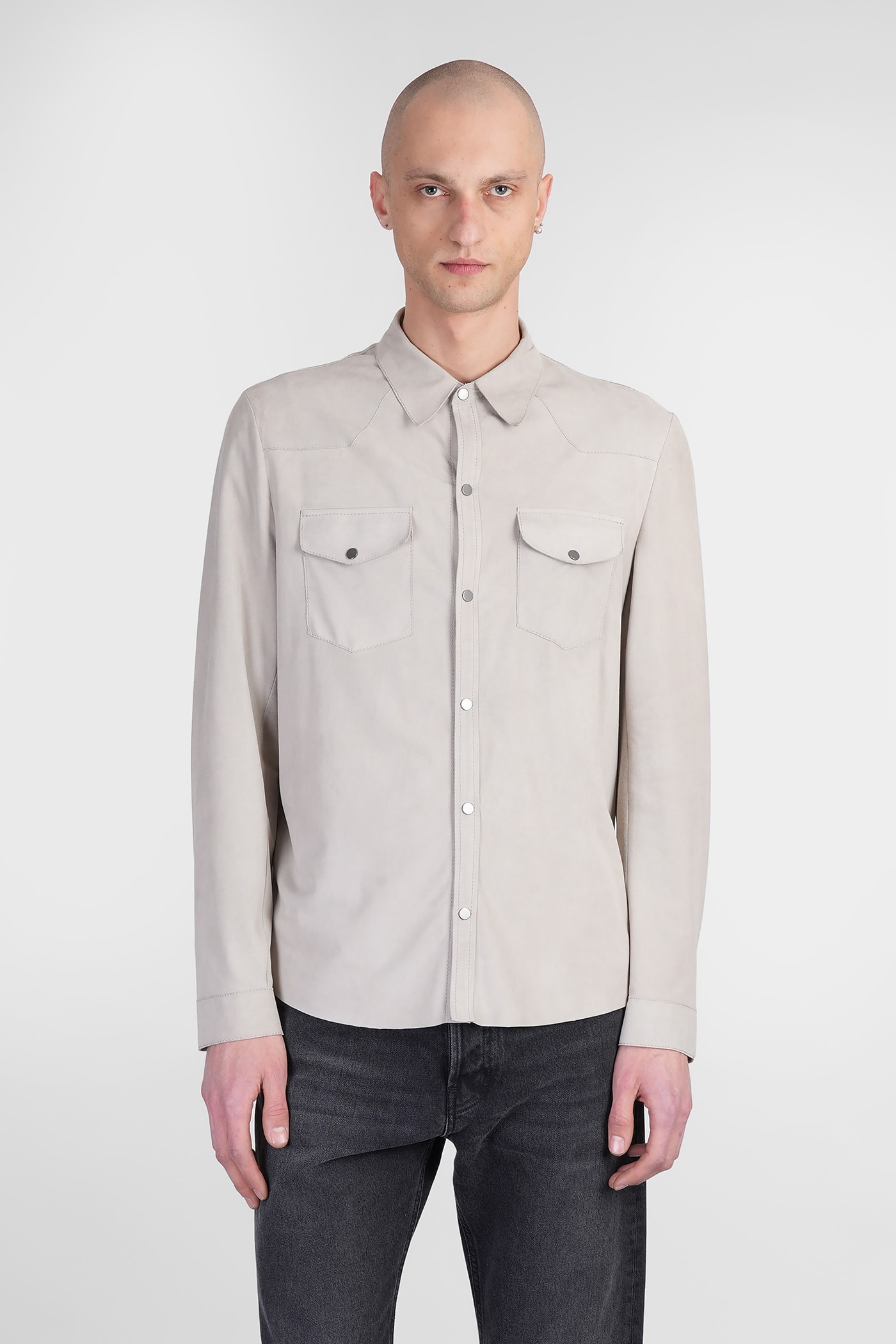 Salvatore Santoro Leather Jacket In Grey Leather
