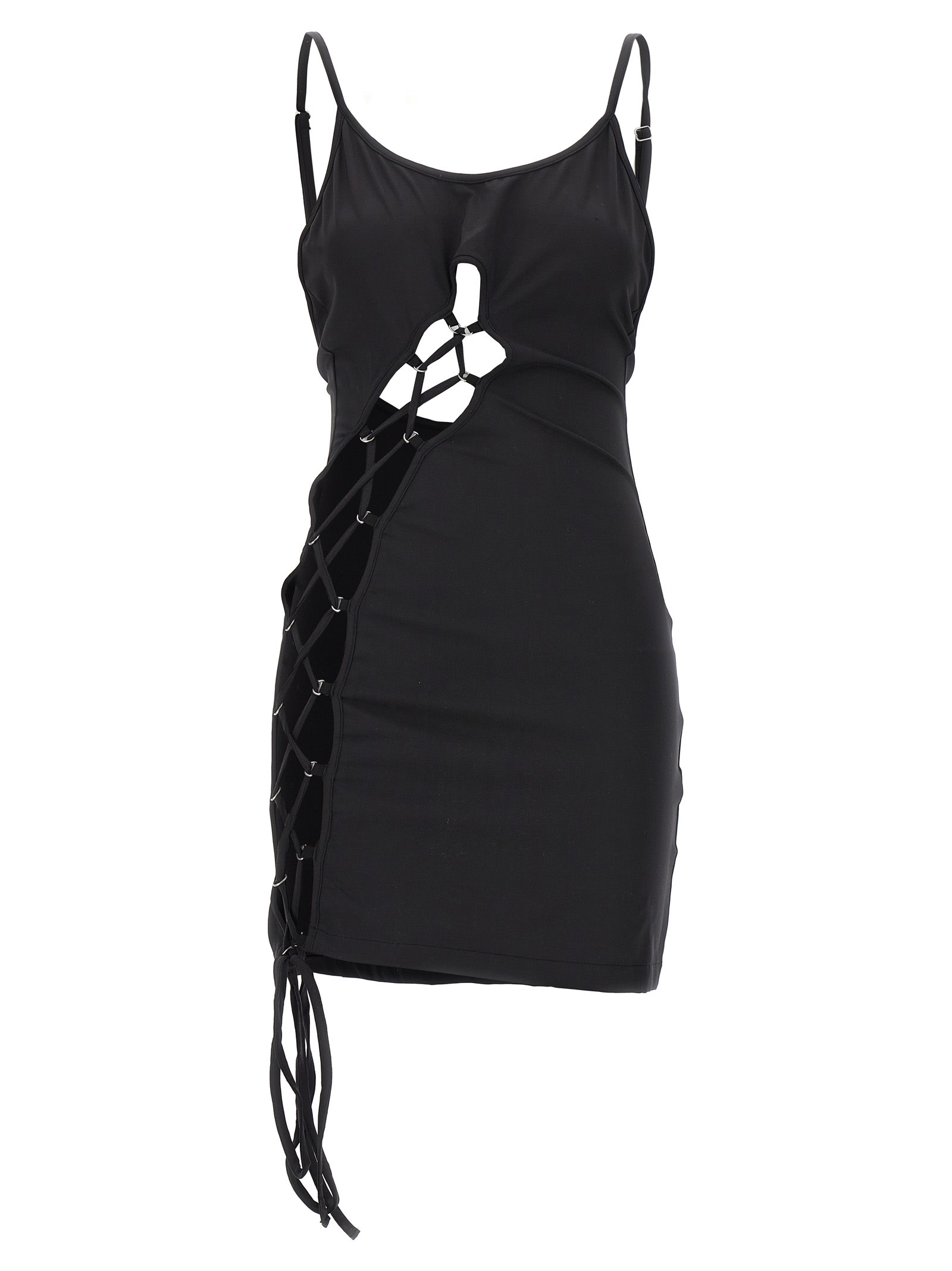 HERON PRESTON Lace-up Mini Dress