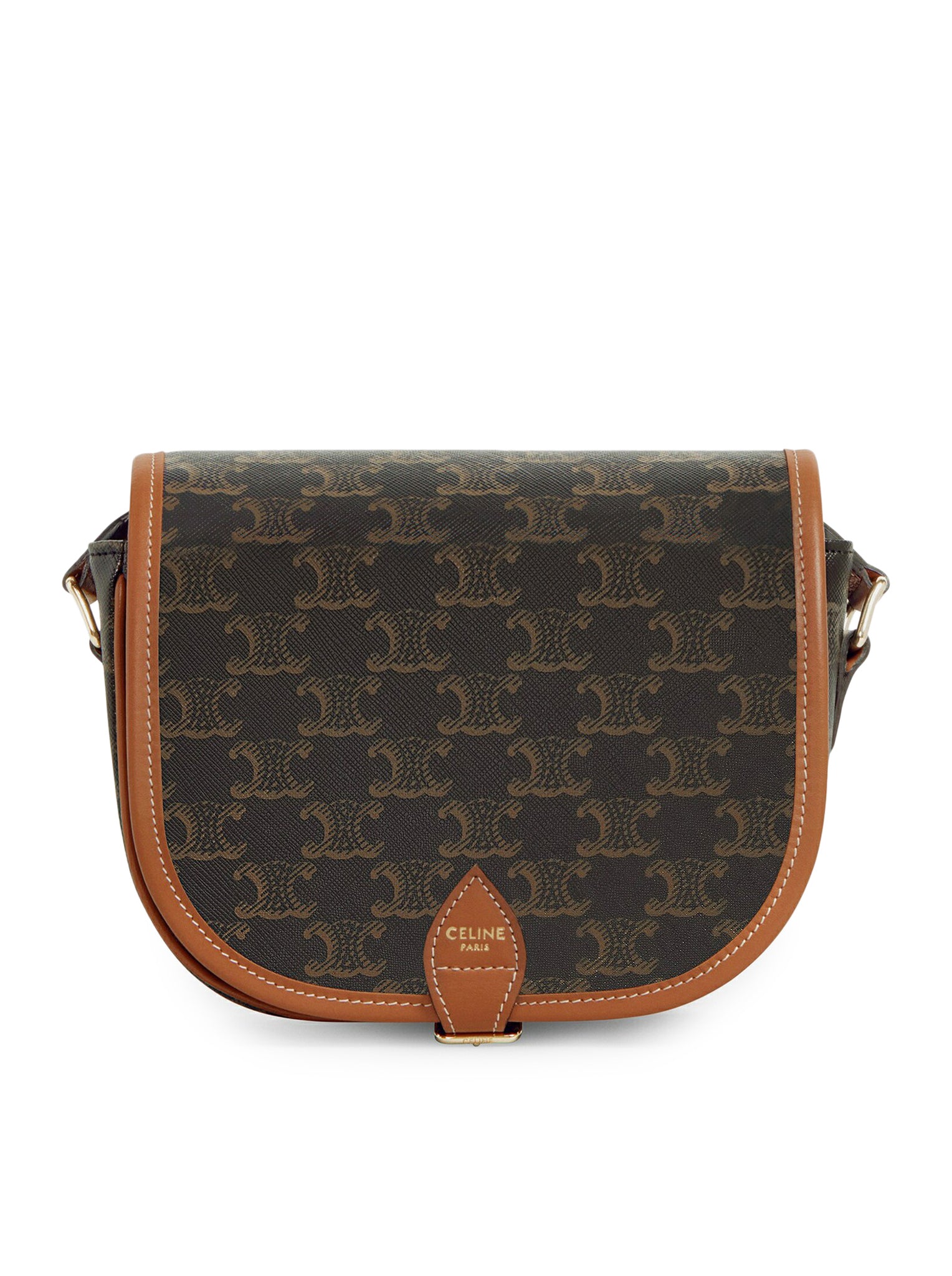 MEDIUM FOLCO BAG IN TRIOMPHE CANVAS AND CALFSKIN - Celine - Woman