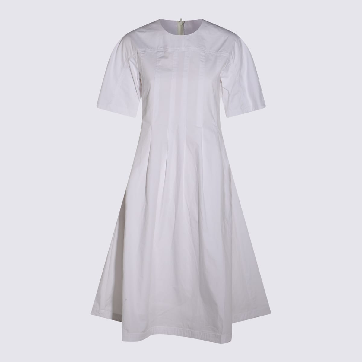 Add White Cotton Midi Dress