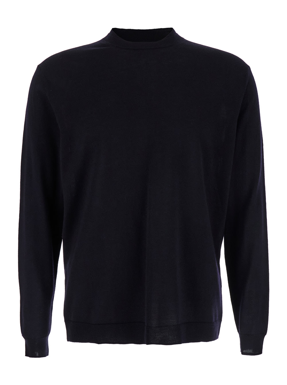 Low Brand Blue Crew Neck Pullover In Virgin Wool Man