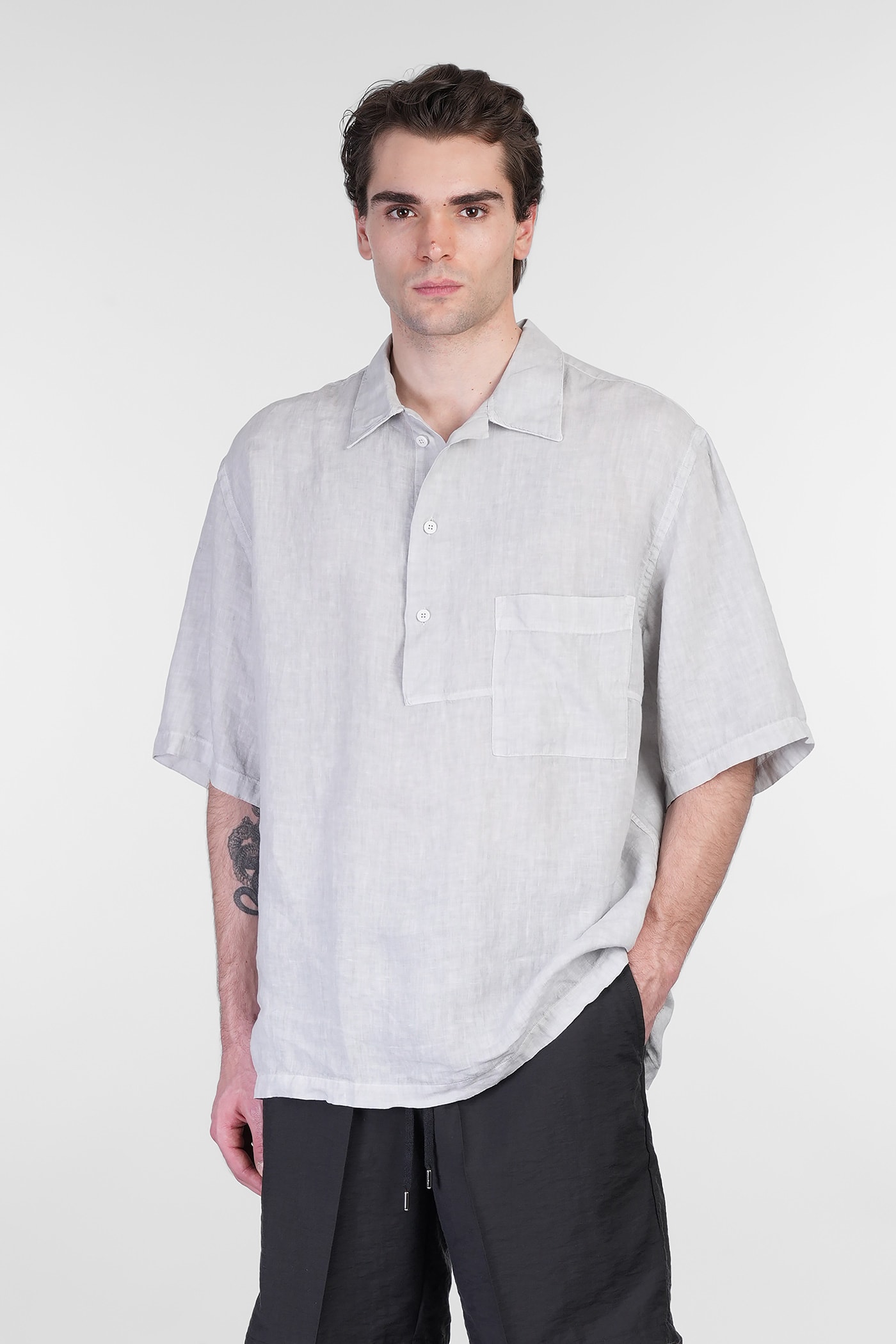 costumein Polx Polo In Black Linen