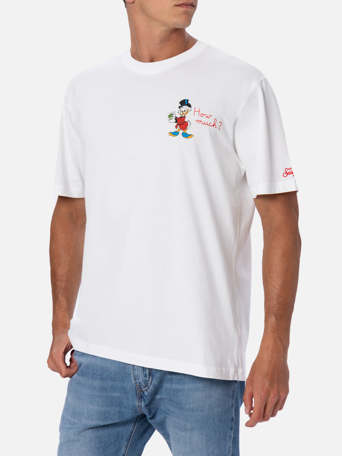 MC2 Saint Barth Man Cotton T-shirt With Scrooge Print And Embroidery disney Special Edition
