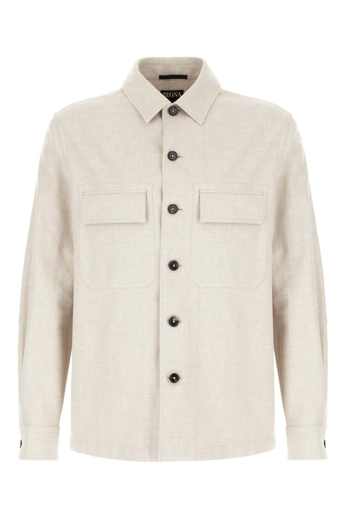 Zegna Sand Stretch Linen Blend Shirt