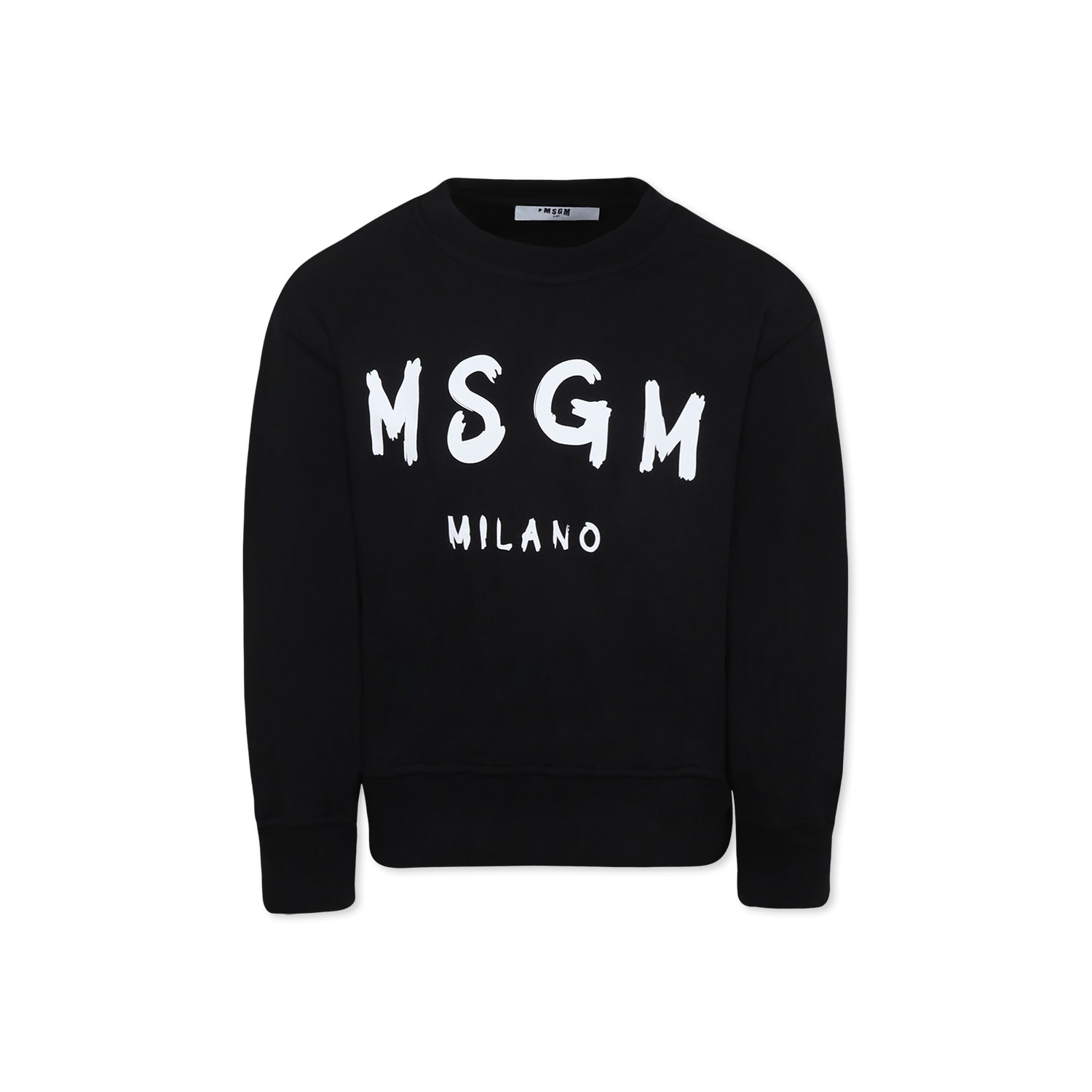 MSGM Black Sweatshirt For Kids With Logo