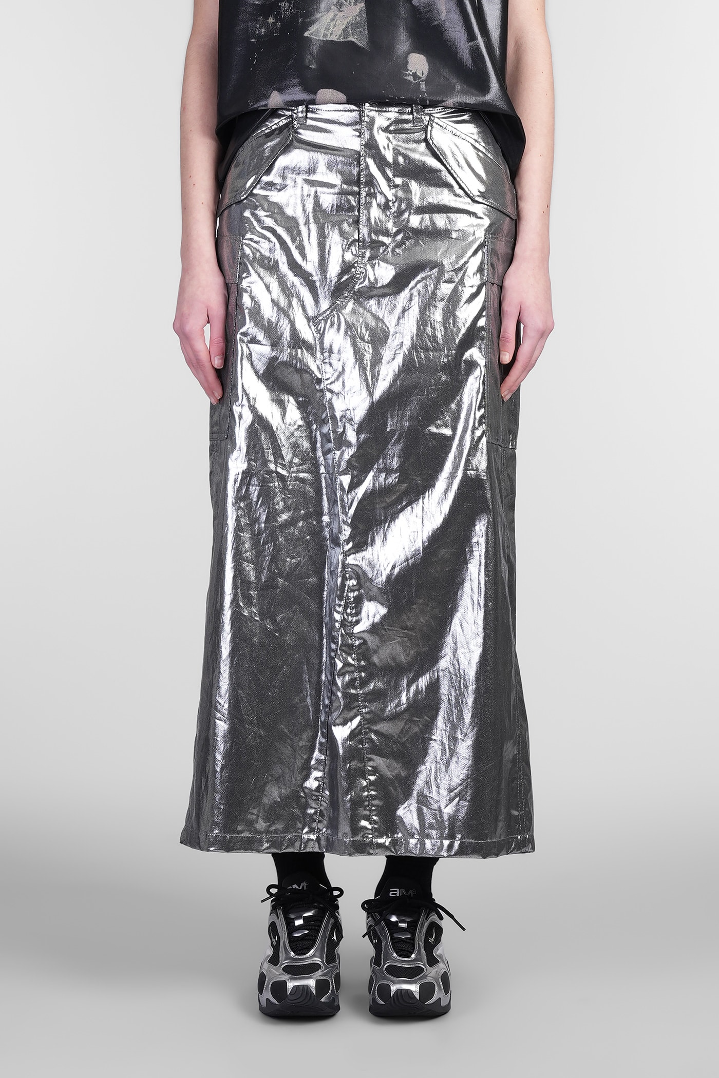 Junya Watanabe Skirt In Silver Cotton