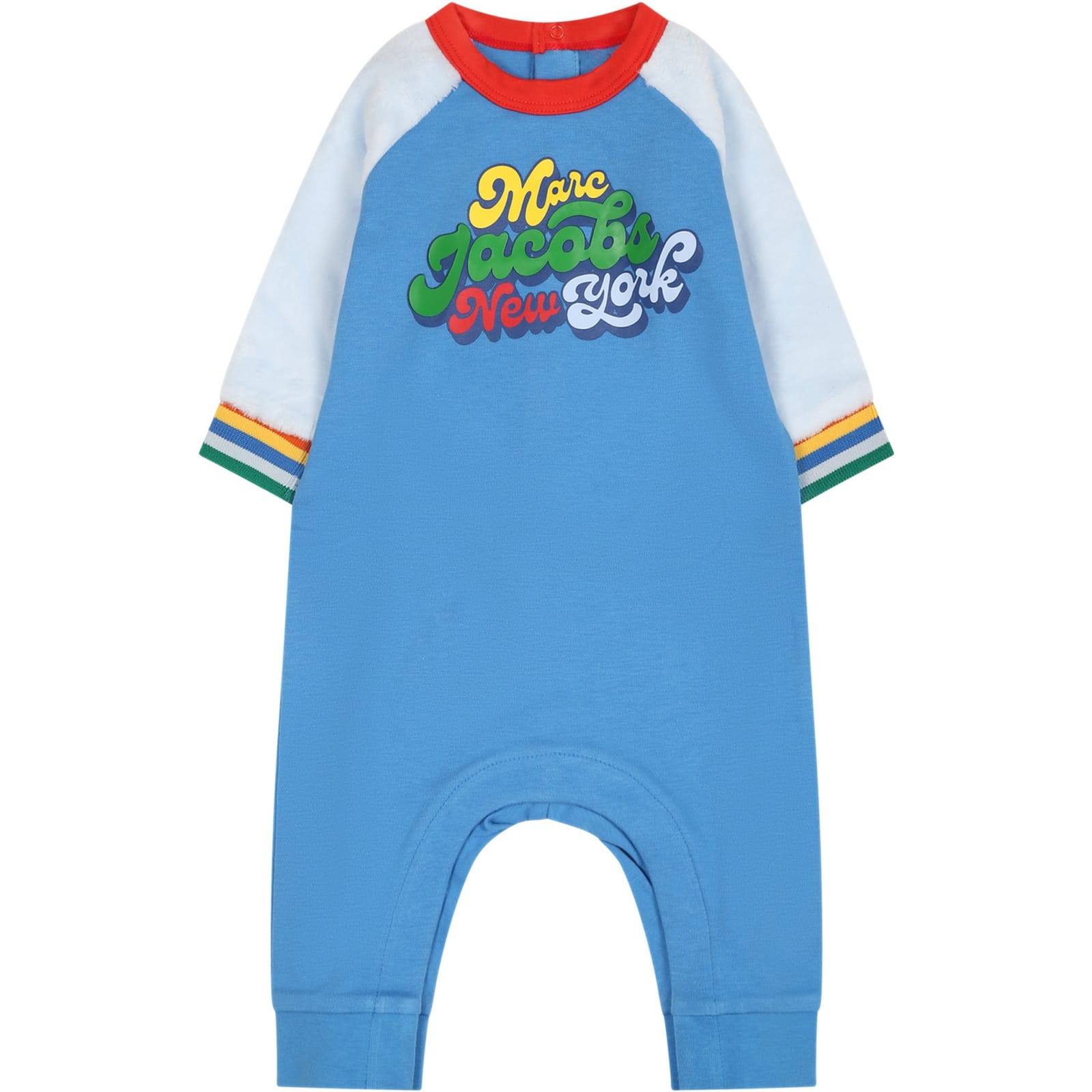 Little Marc Jacobs Light Blue Babygrow For Baby Boy With Logo