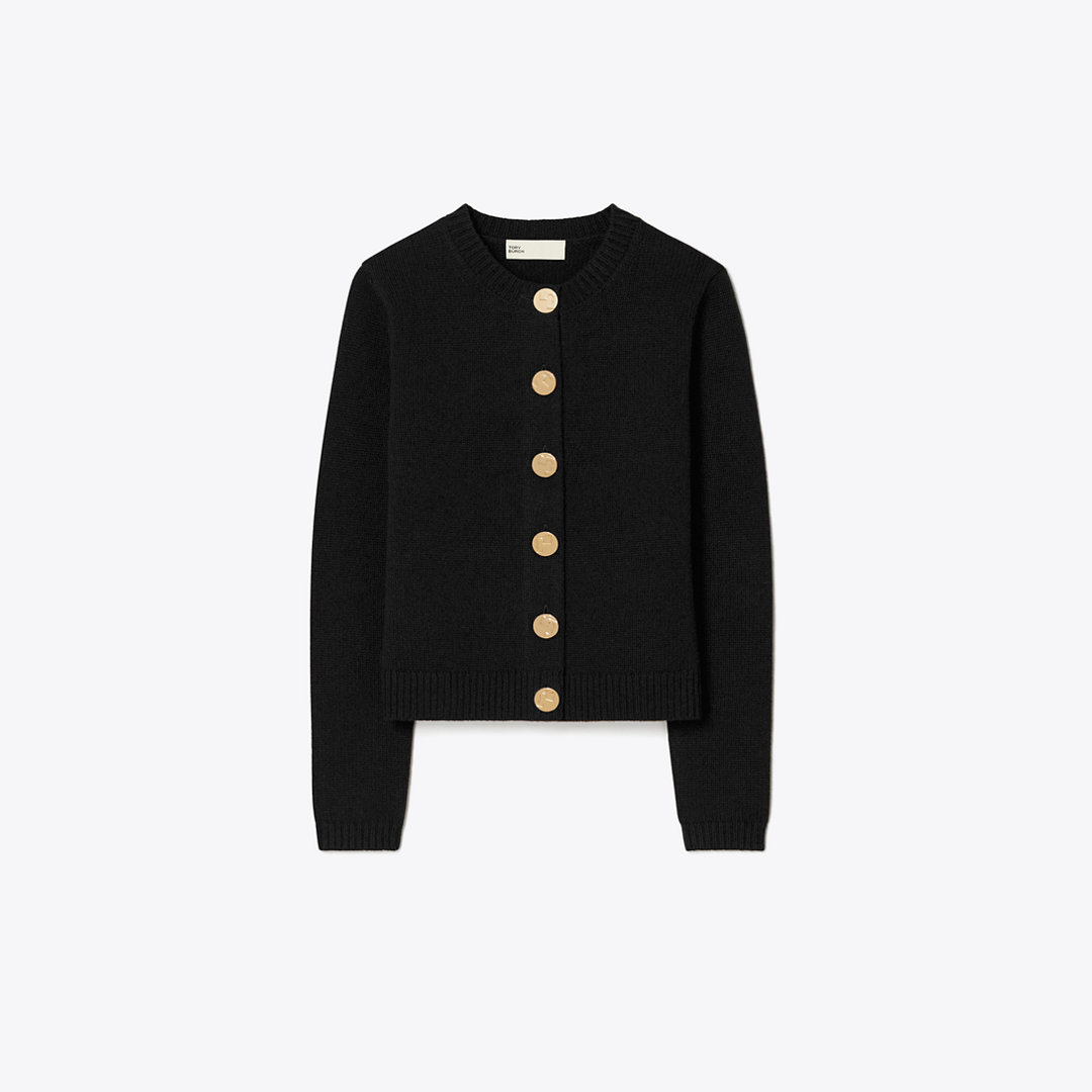 Tory Burch Logo Button Wool Cardigan