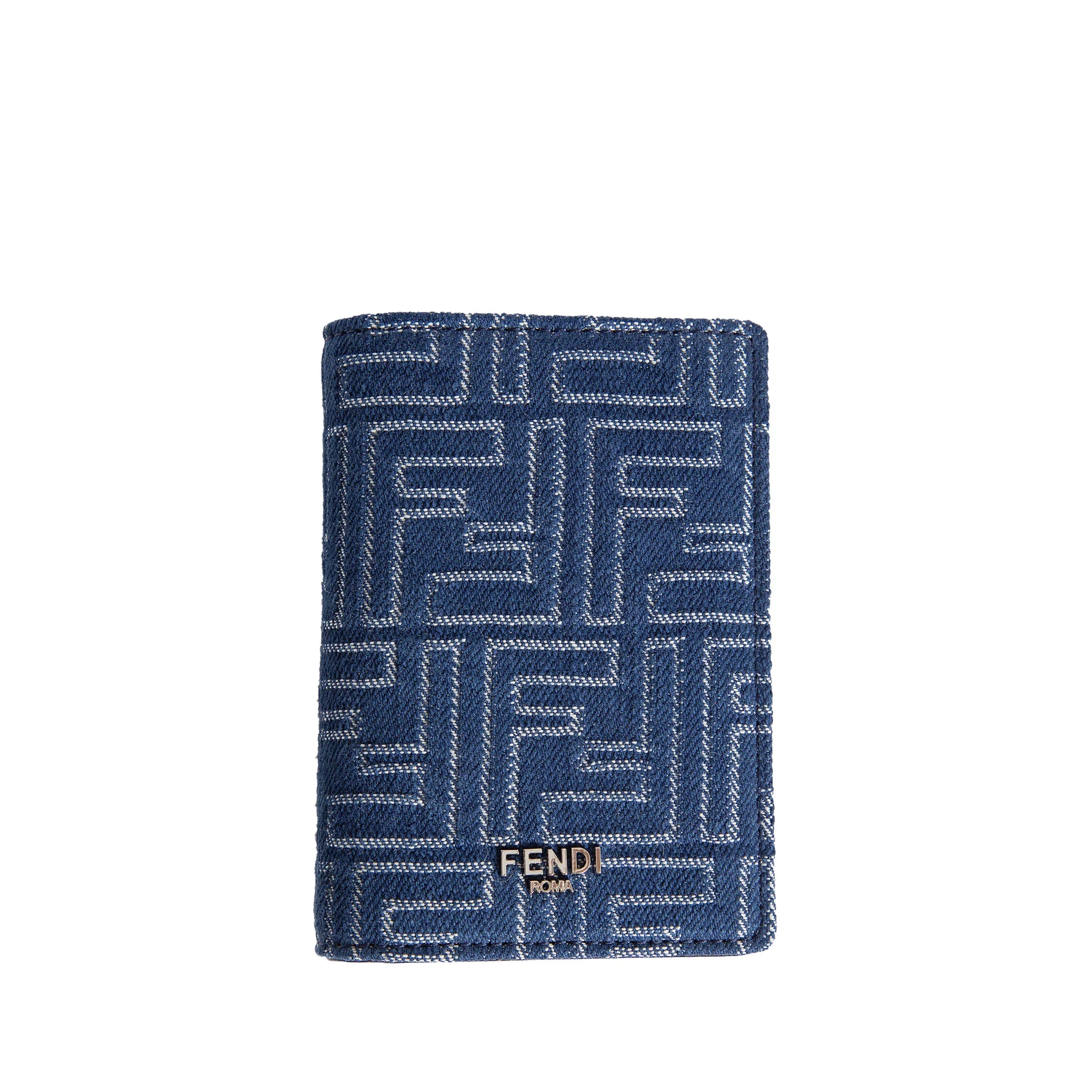 FF Denim and Leather Bi-Fold Card Holder