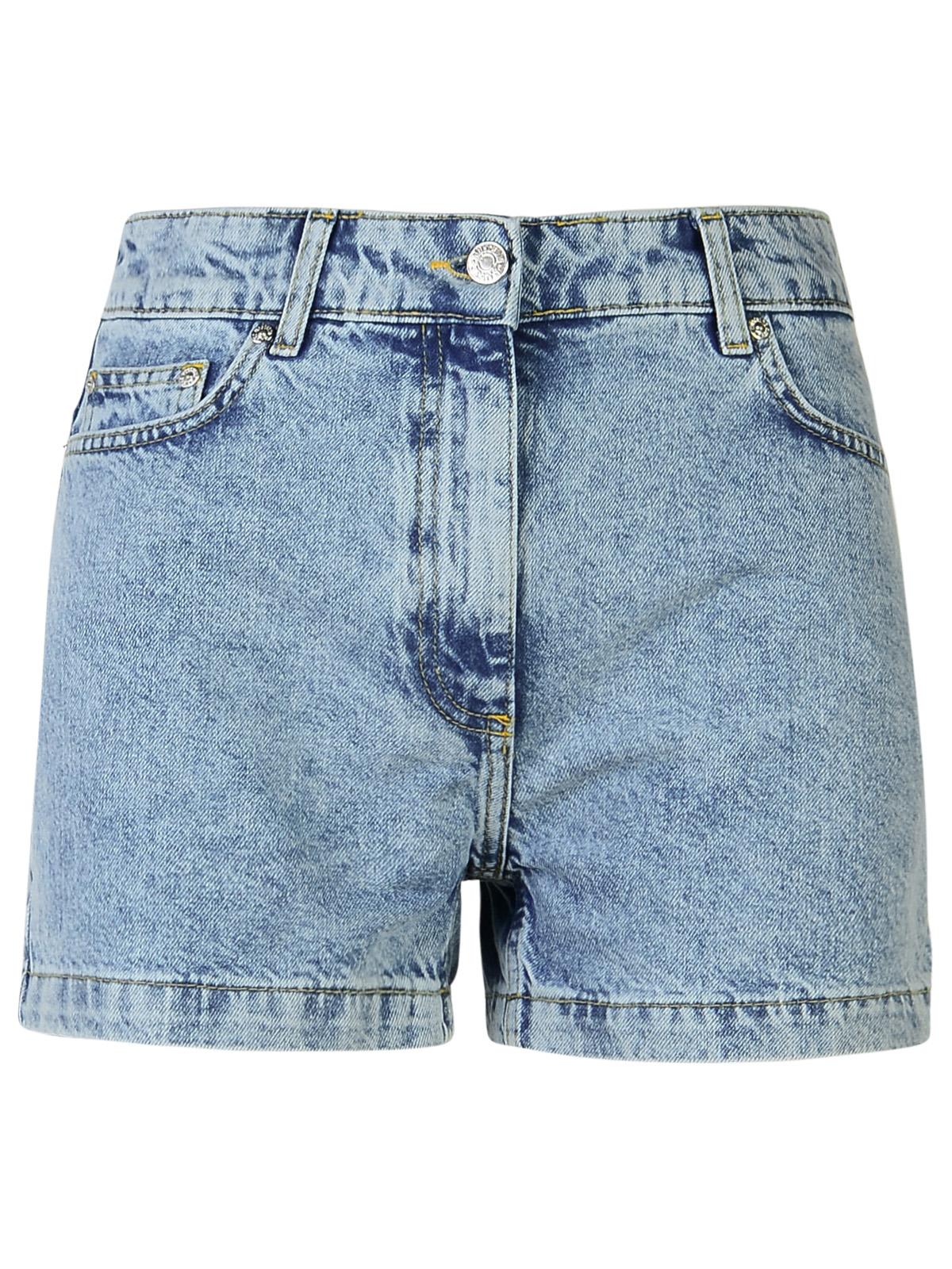 M05CH1N0 Jeans Light Blue Cotton Jeans Shorts