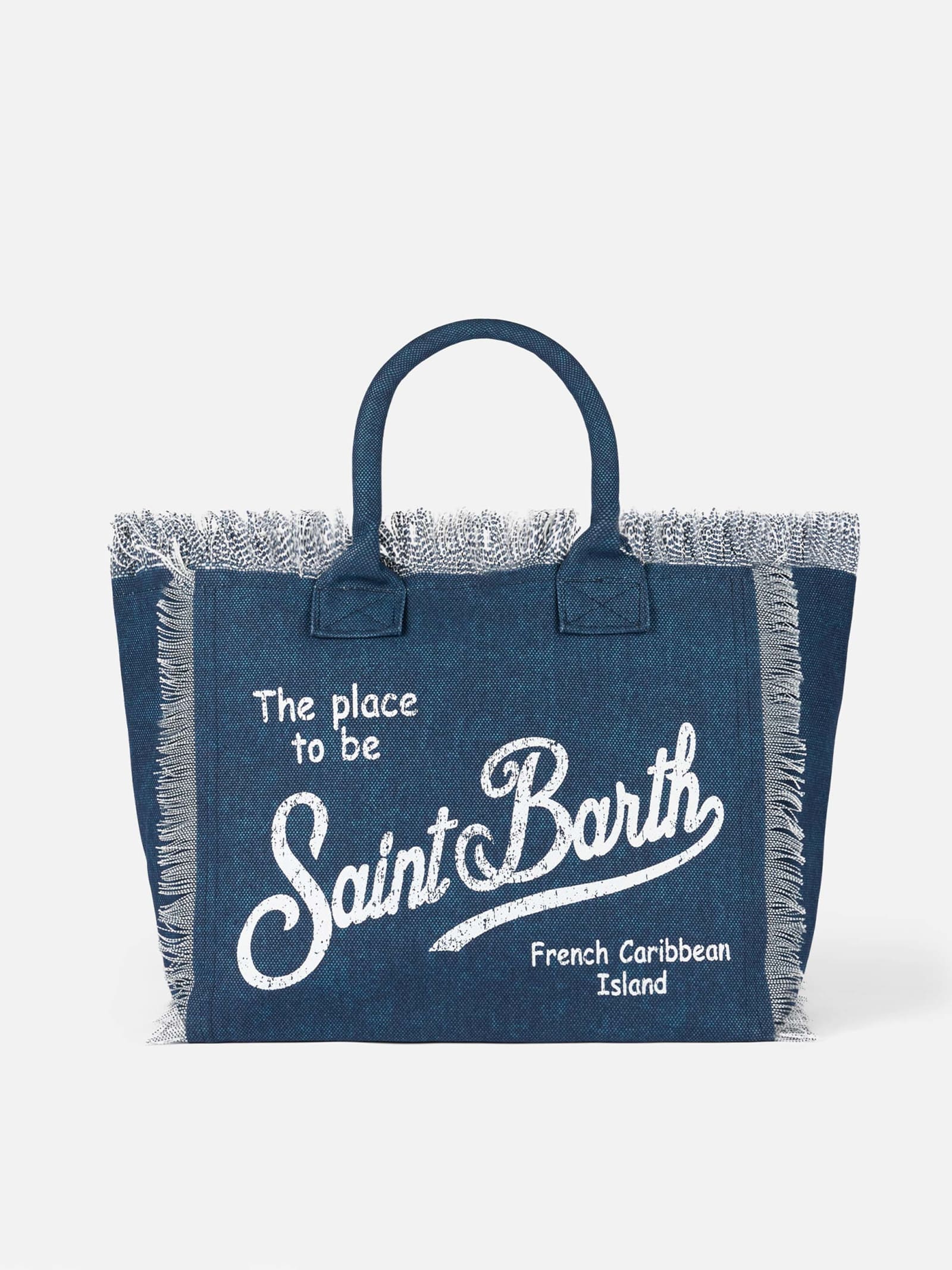 MC2 Saint Barth Vanity Indigo Canvas Shoulder Bag