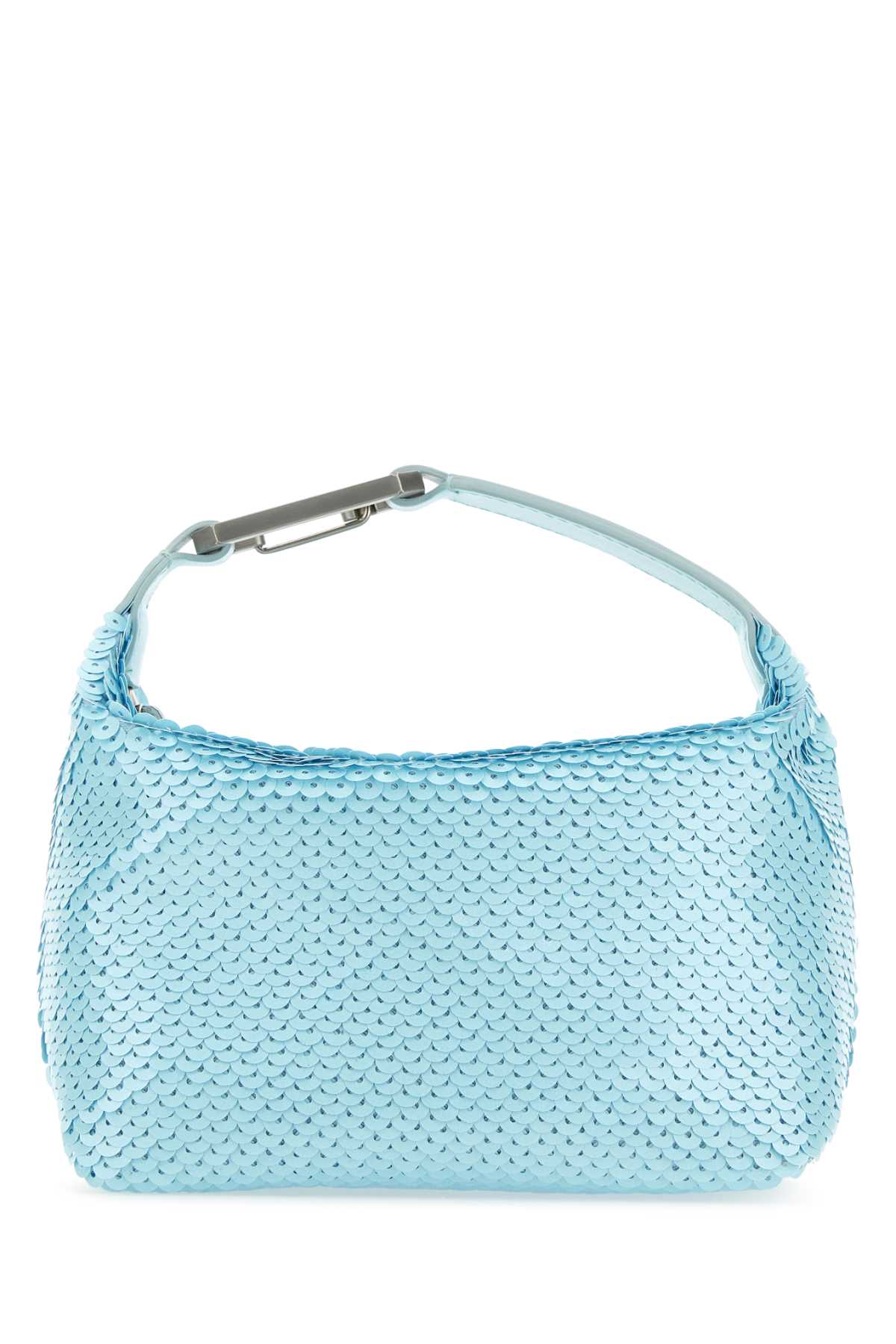EÉRA Pastel Light-blue Sequins Moonbag Handbag
