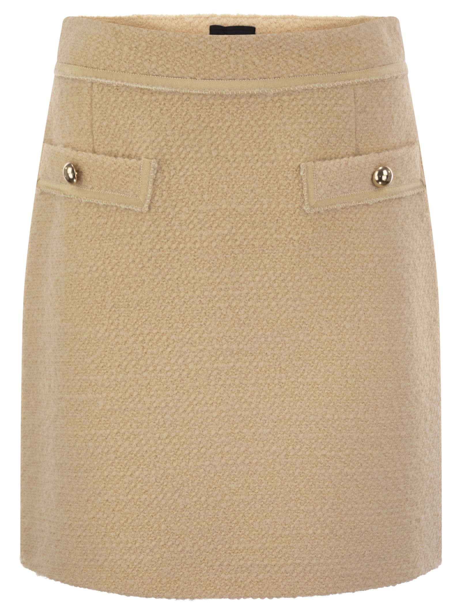 Fay Short Skirt With Boucle Details