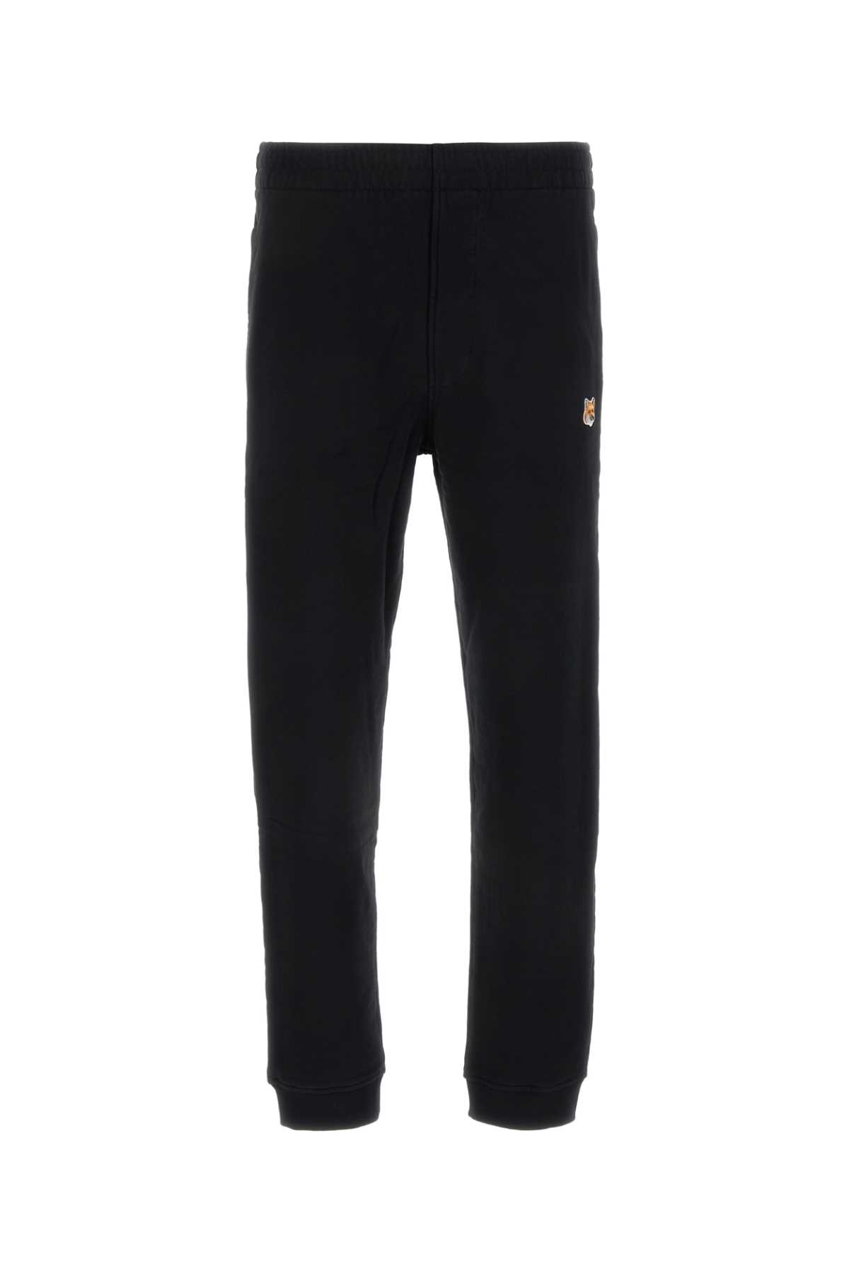 Maison Kitsuné Black Cotton Joggers