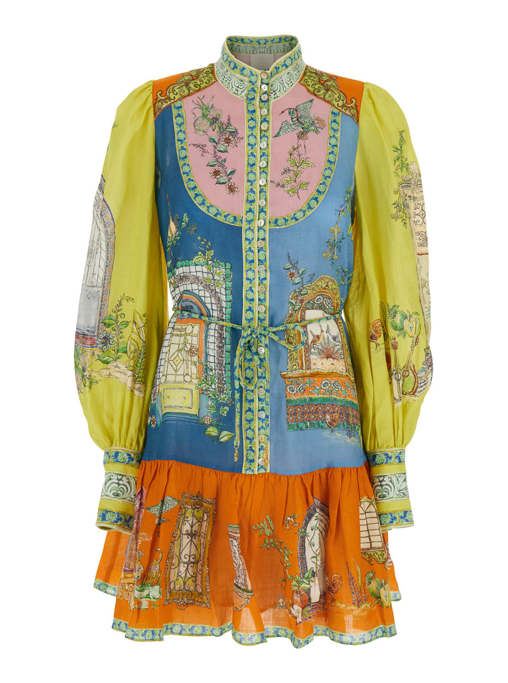ALEMAIS monte Multicolor Dress With Color Block Inserts And Graphic Print In Ramia Woman