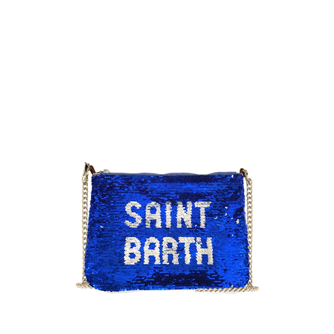 MC2 Saint Barth Pouch Bag Parisienne Bluette Sequined Pochette With Shoulder Strap