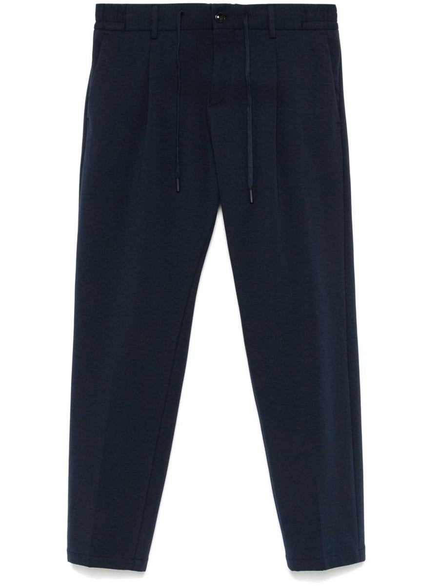 Daniele Alessandrini Blue Trousers In Cotton With Elastic Waistband