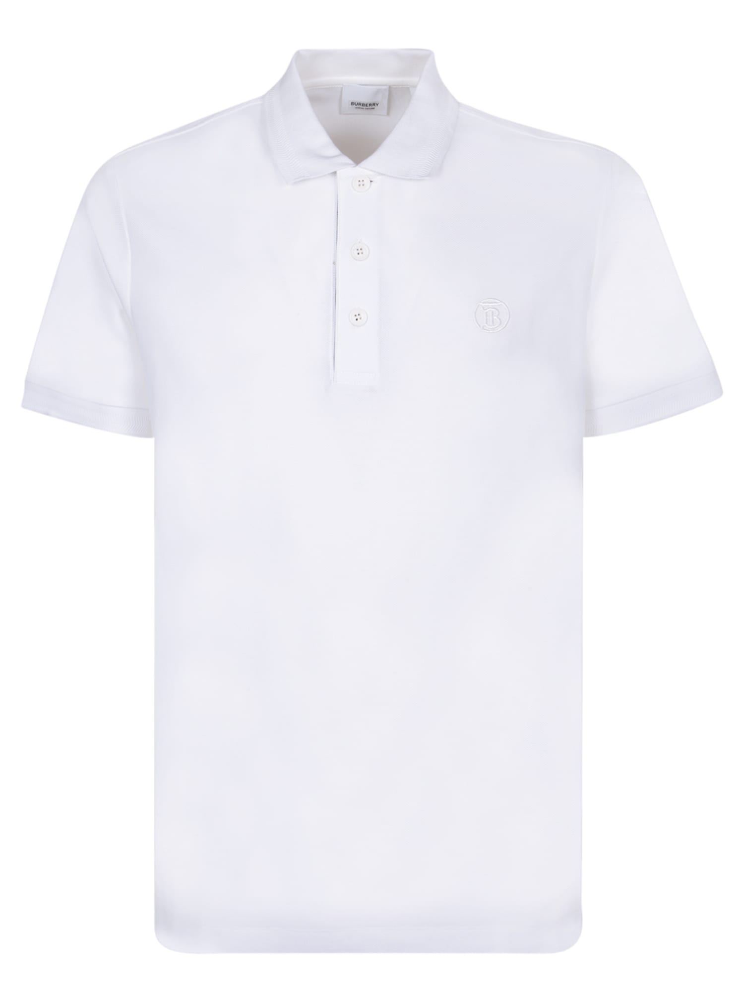 Burberry Eddie Tb White Polo Shirt