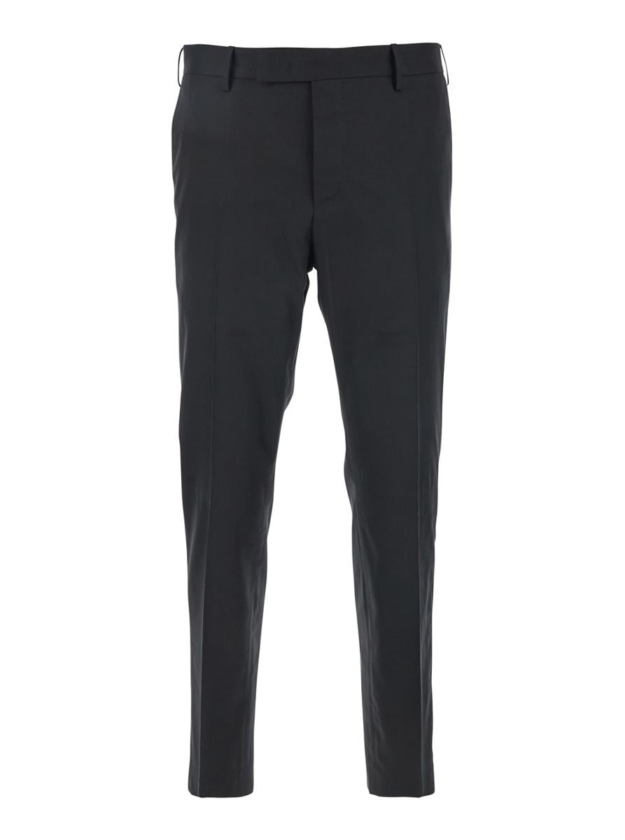 'Dieci' Black Pants With Belt Loops And Logo Plaque On The Rear In Cotton Blend Man