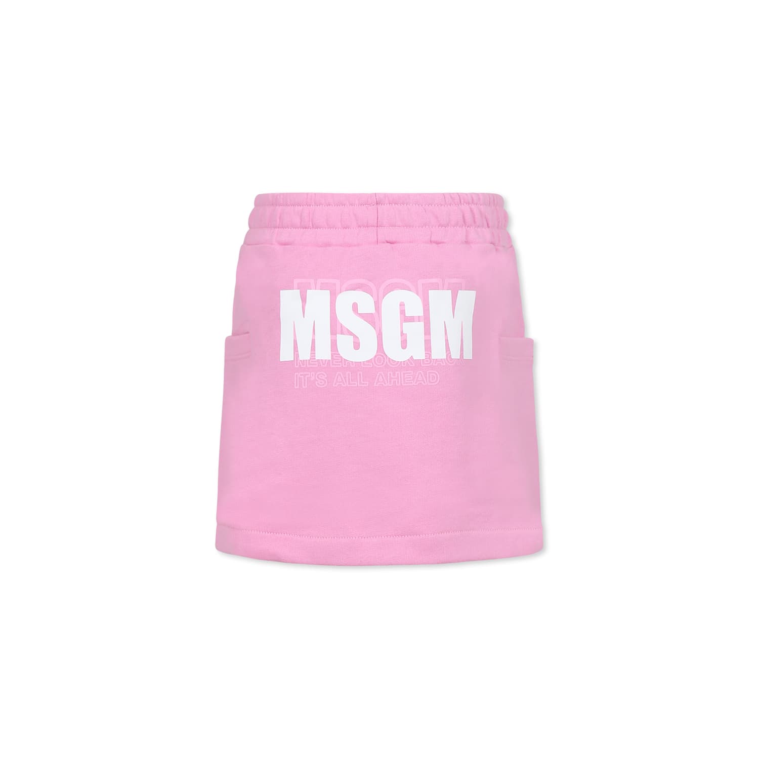 MSGM Pink Skirt For Girl With Logo
