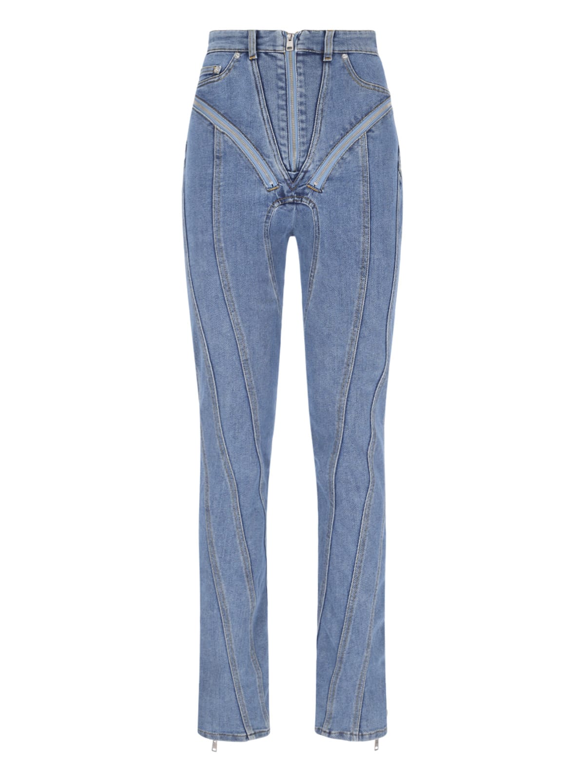 Mugler zipped Spiral Jeans